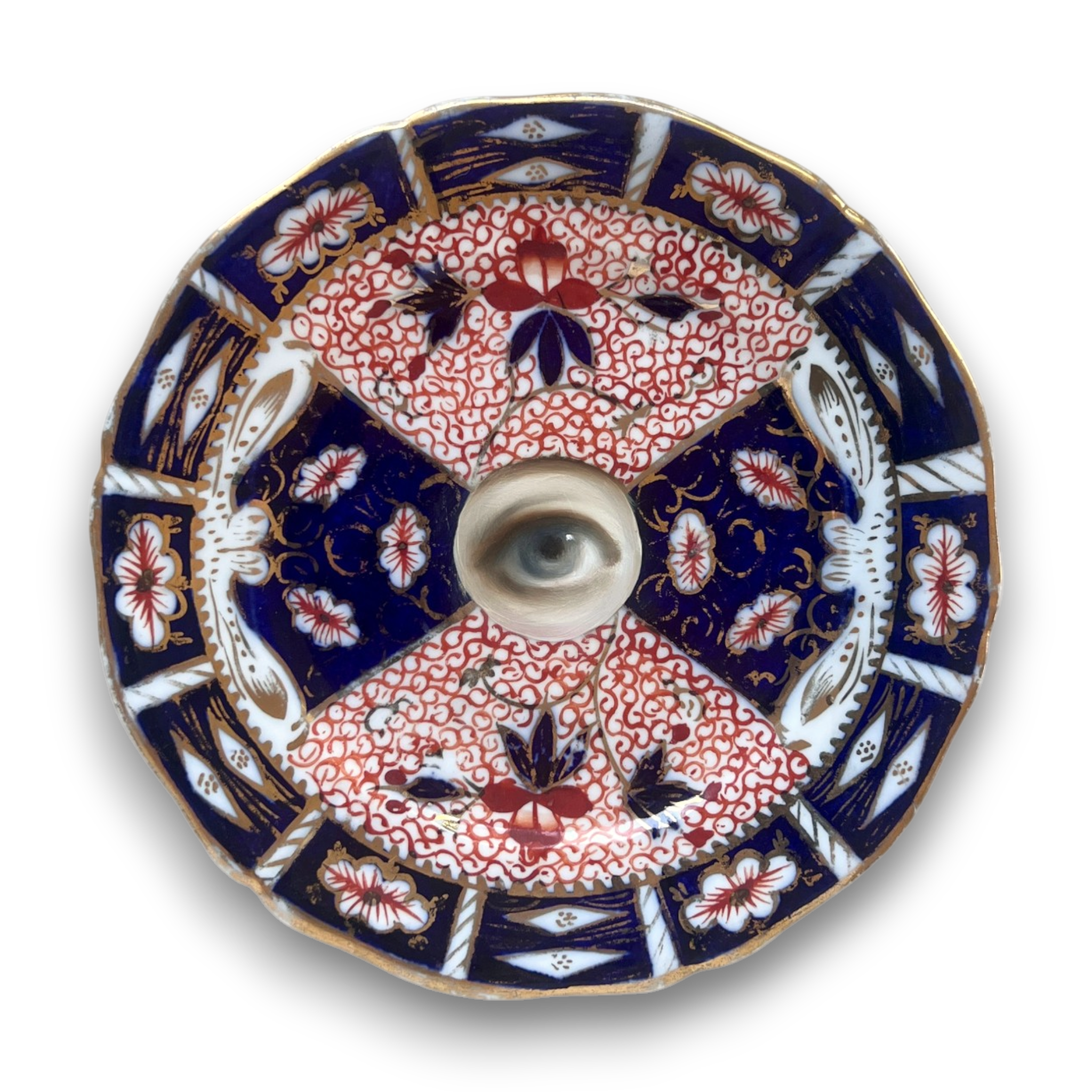 No. 3754 Lover’s Eye Painting on an English Imari Plate