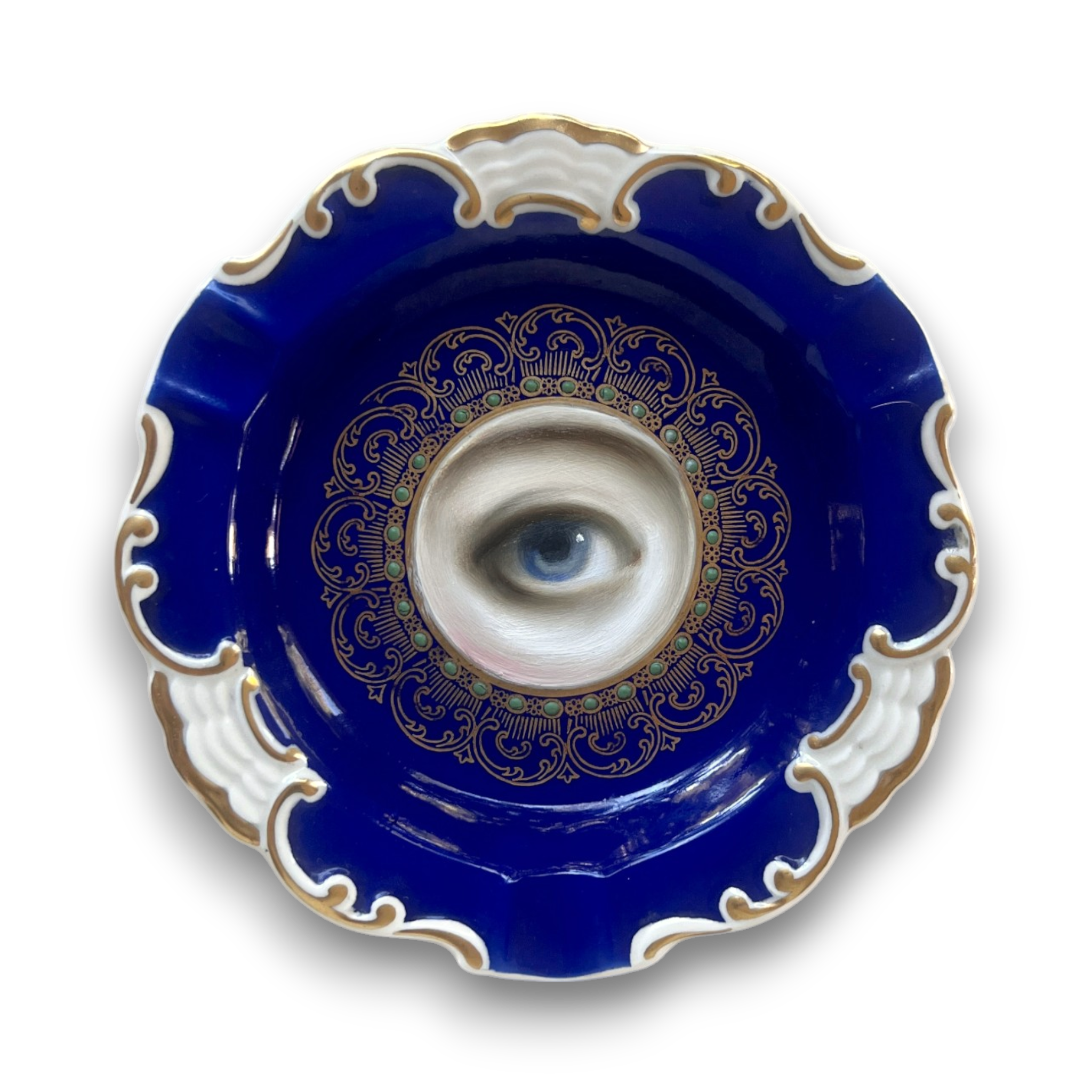 No. 3761 Lover’s Eye Painting on Cobalt Blue China