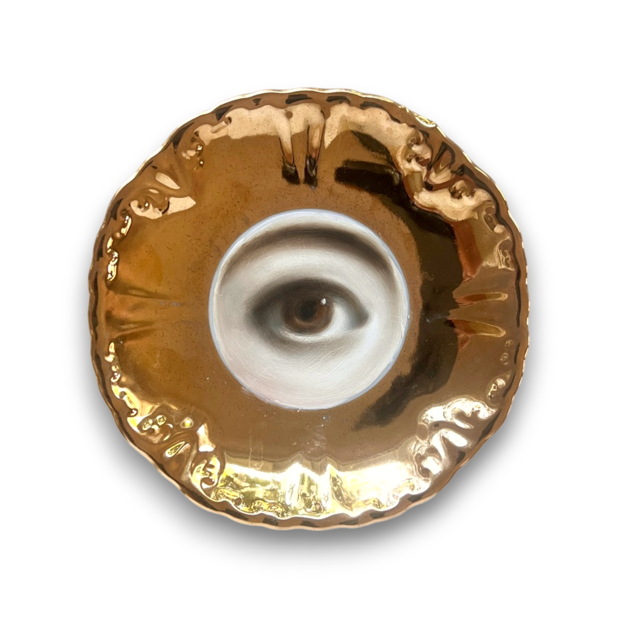 No. 3765 Lover’s Eye Painting on a Gold Luster Plate