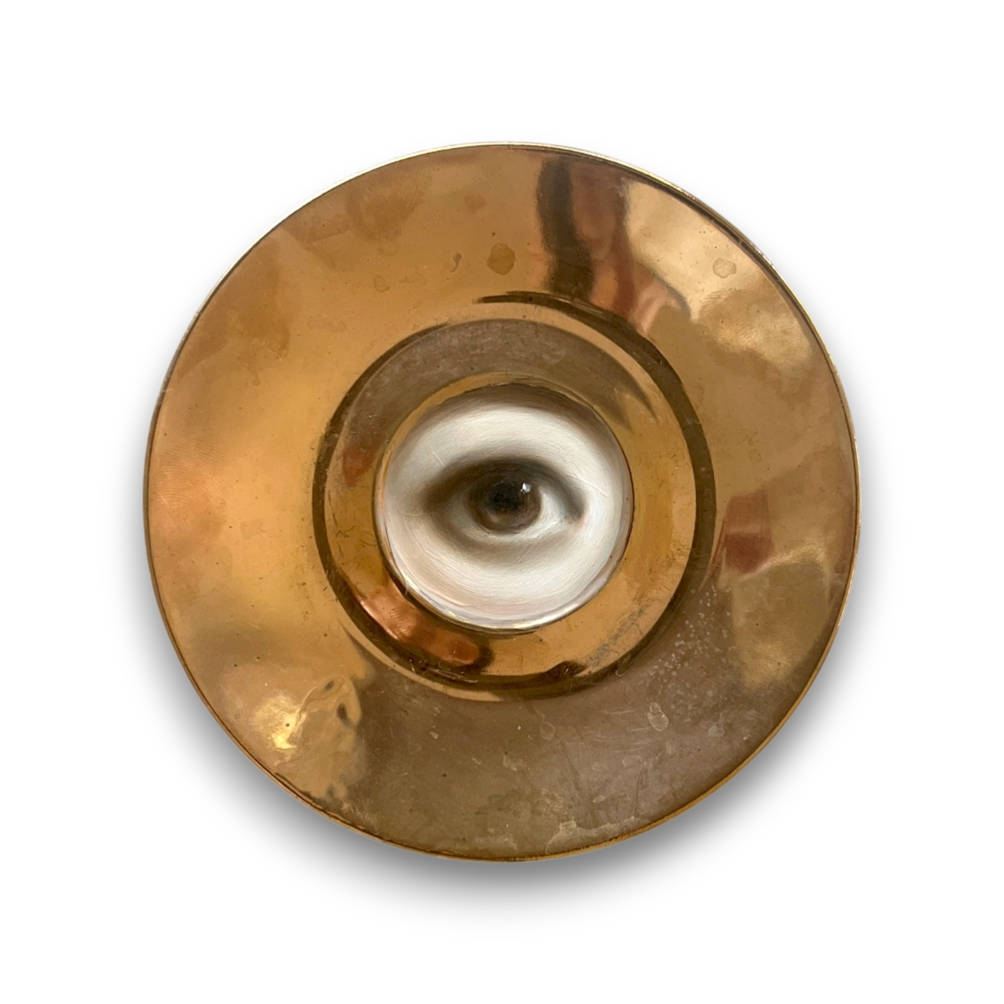 No. 3772 Lover’s Eye Painting on a Gold Luster Plate