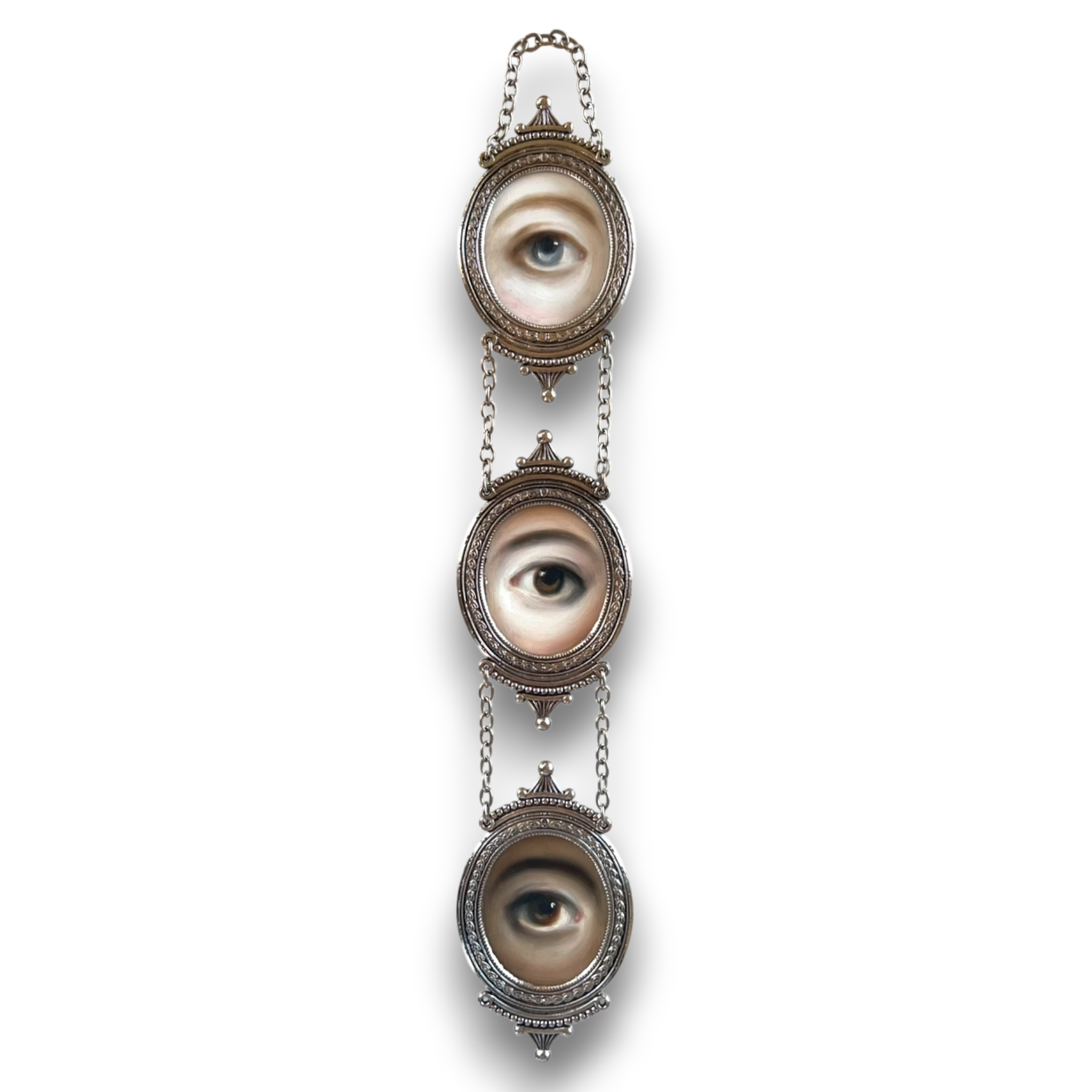 No. 2813 Lover's Eye Painting in a Triple Silver Frame