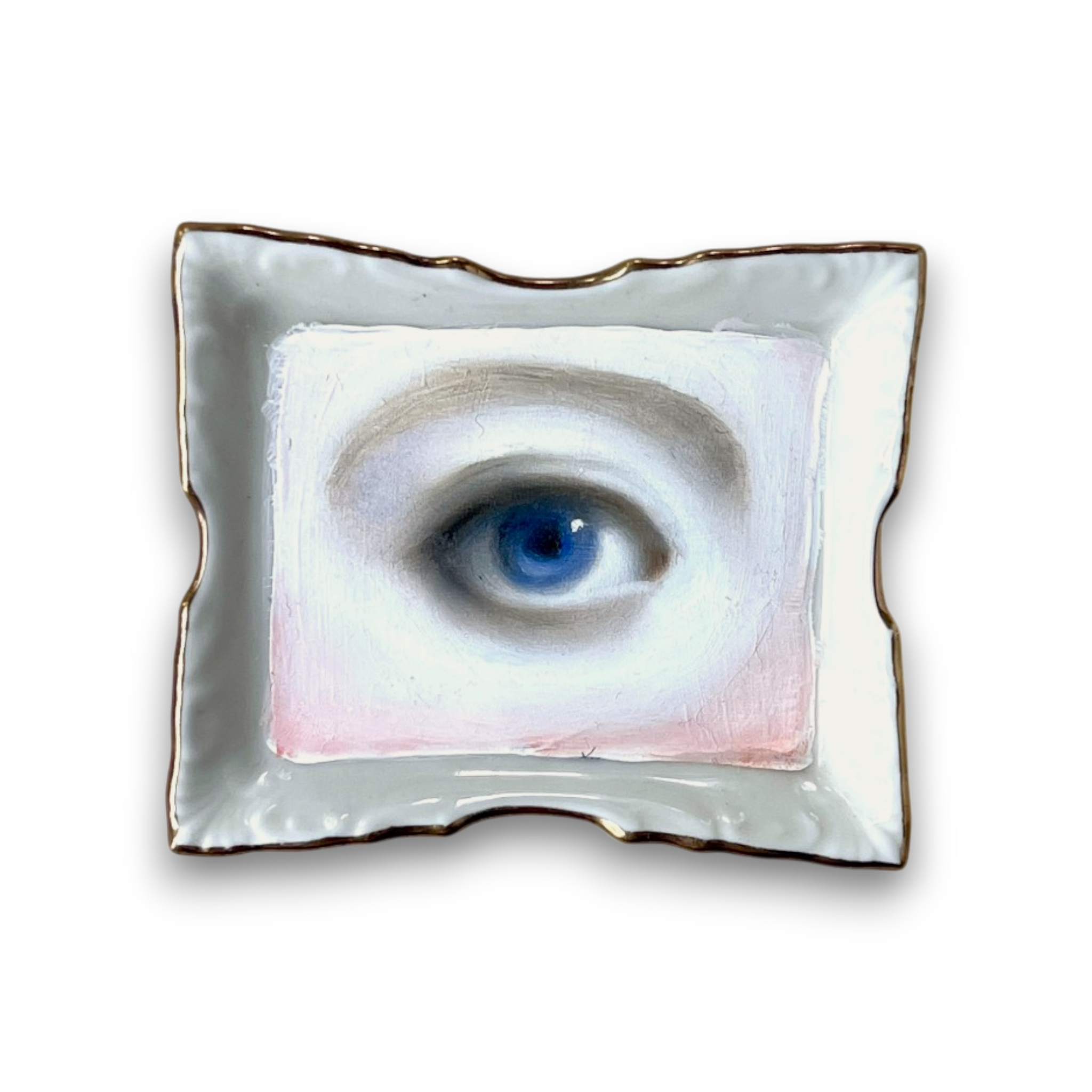 No. 3792 Lover’s Eye Painting on a Mini Rectangular Dish
