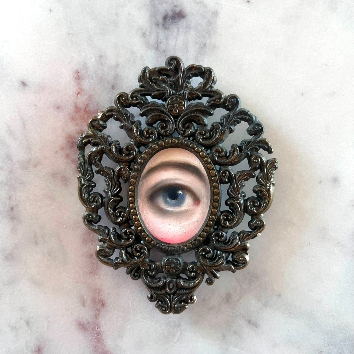 No. 2801 Lover's Eye Painting in an Ornate Italian Frame
