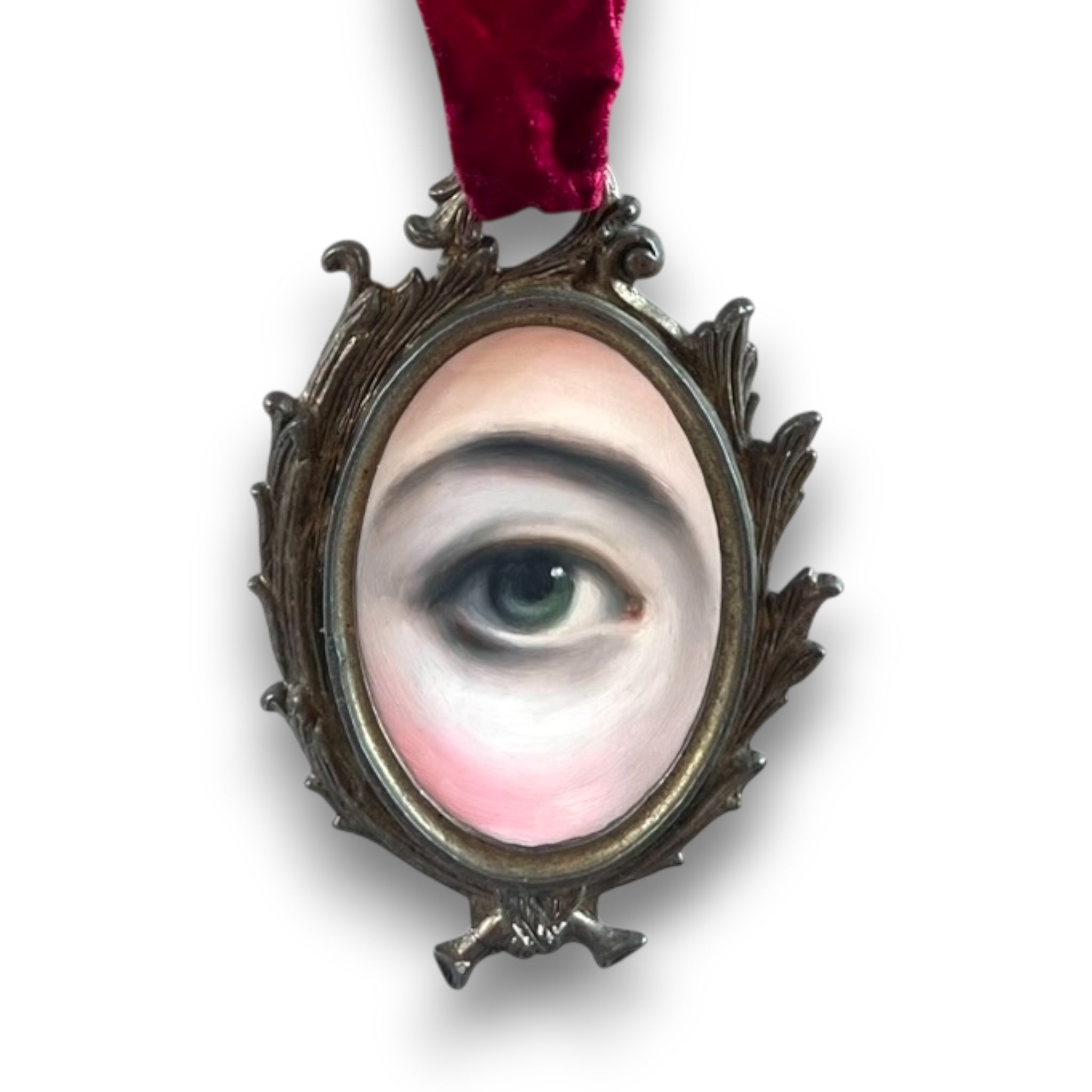 No. 2805 Lover's Eye Painting in a Beribboned Frame