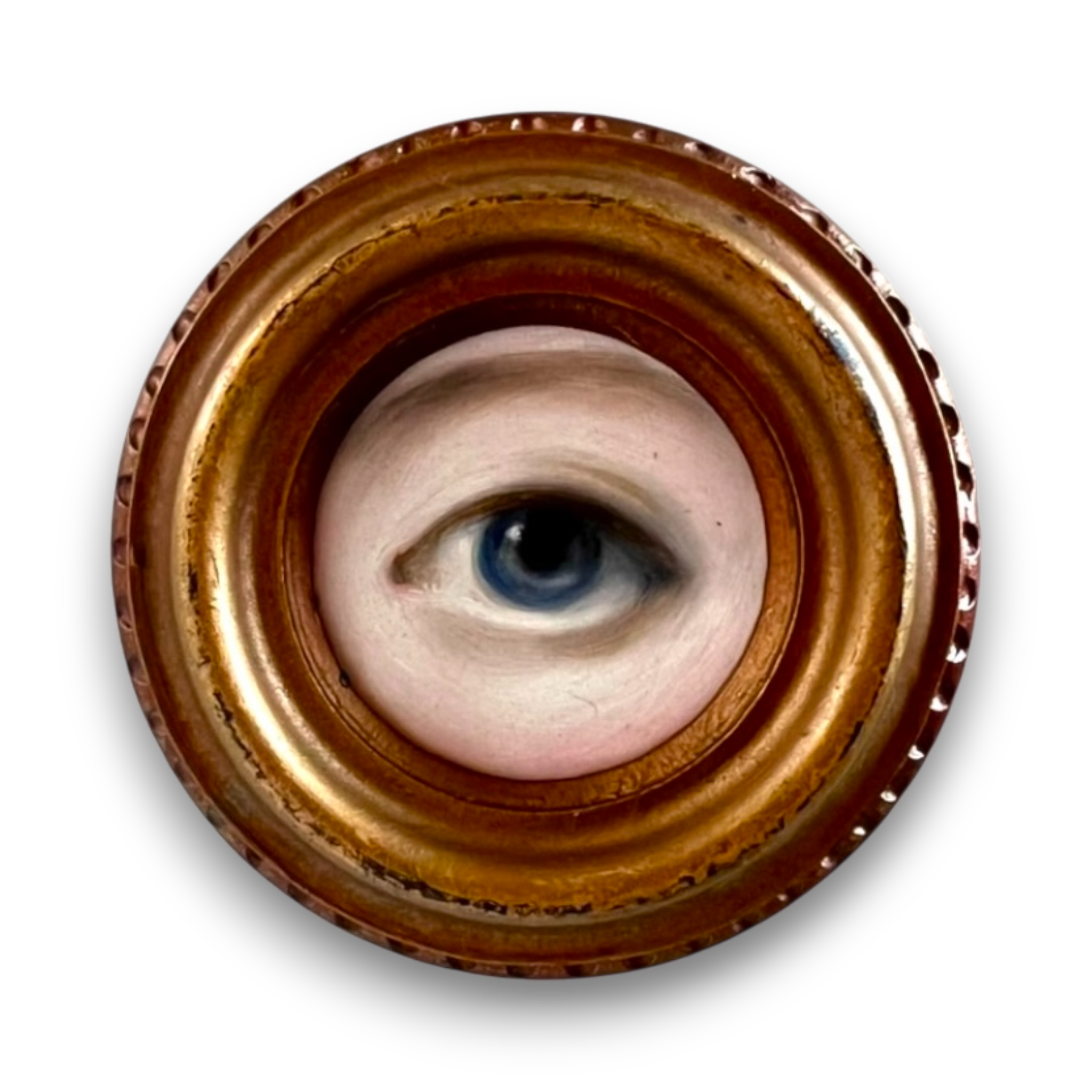 No. 2810 Lover's Eye Painting in an Italian Round Giltwood Frame