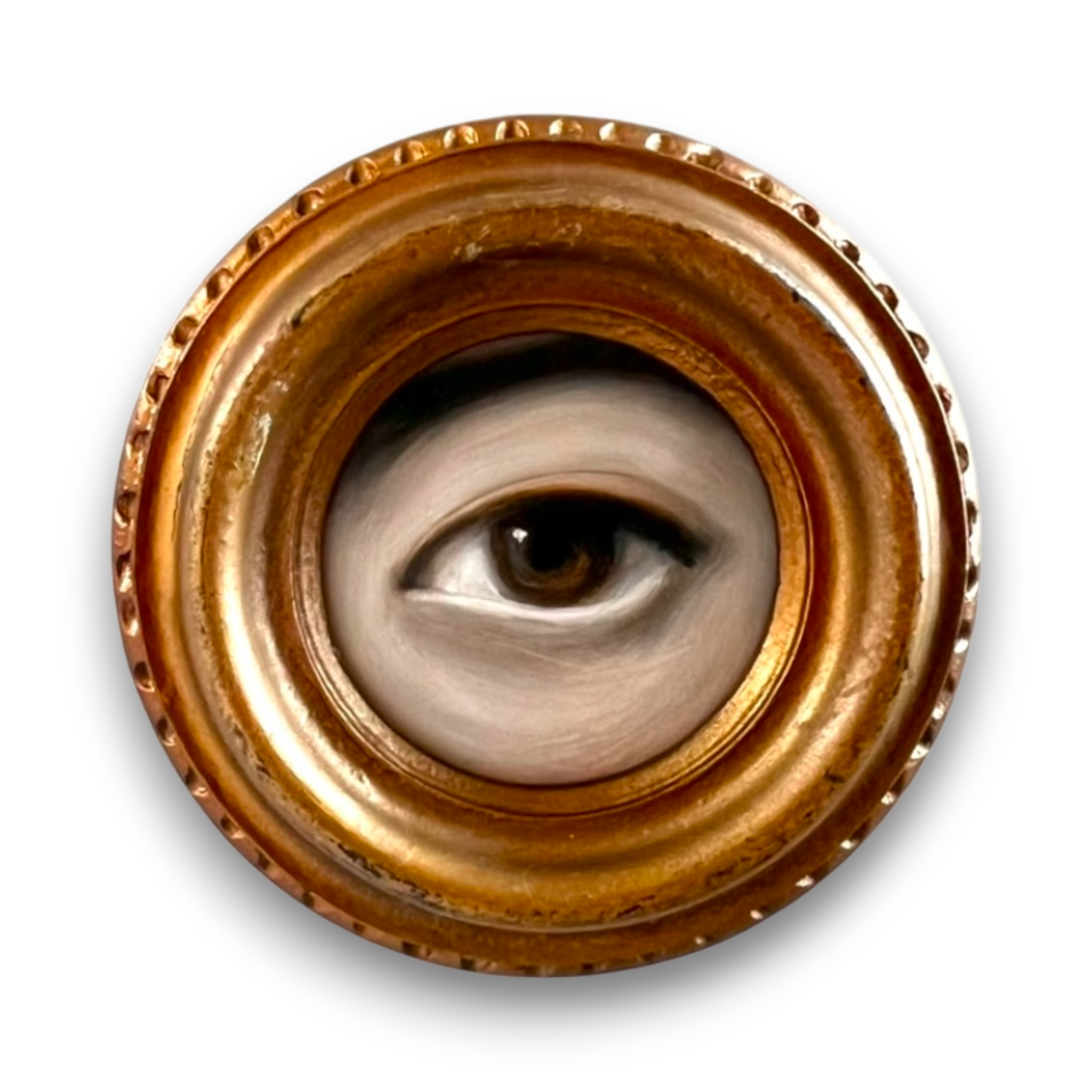 No. 2811 Lover's Eye Painting in an Italian Round Giltwood Frame