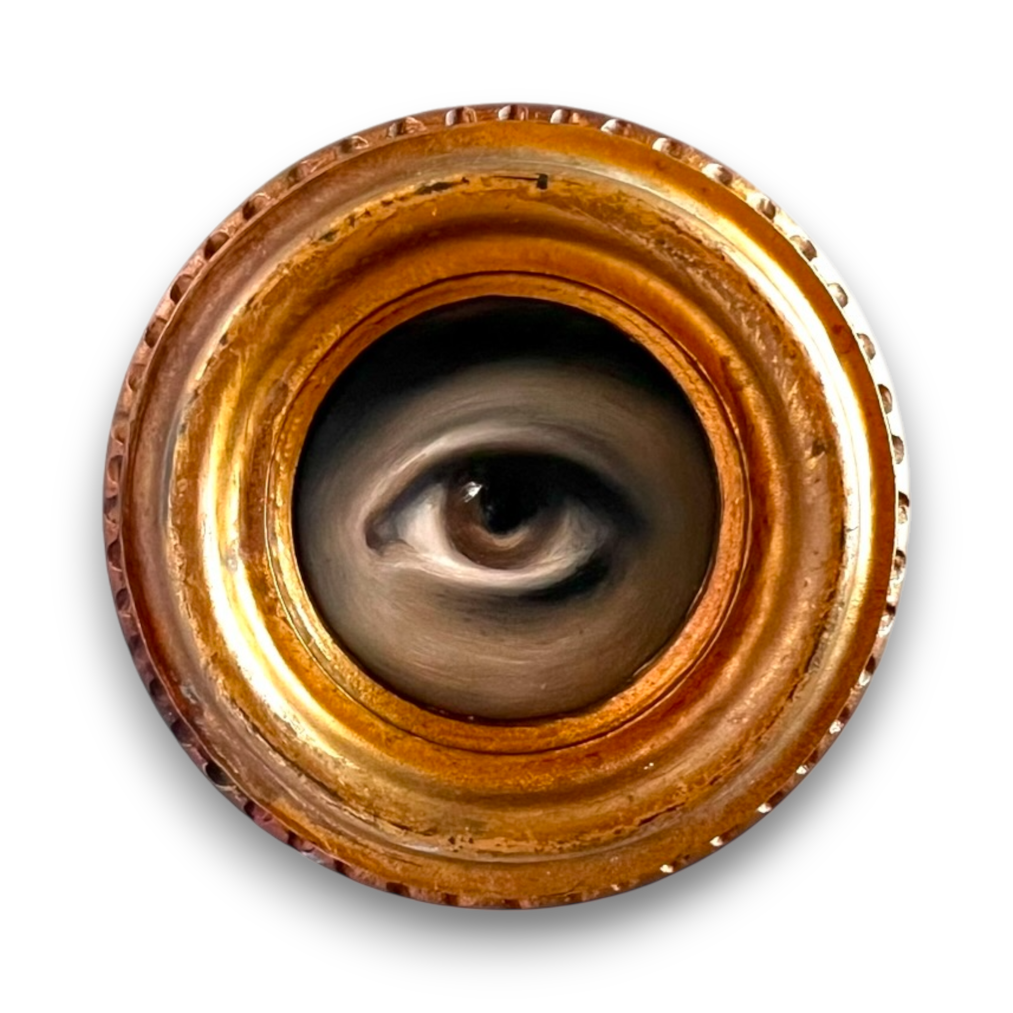 No. 2812 Lover's Eye Painting in an Italian Round Giltwood Frame