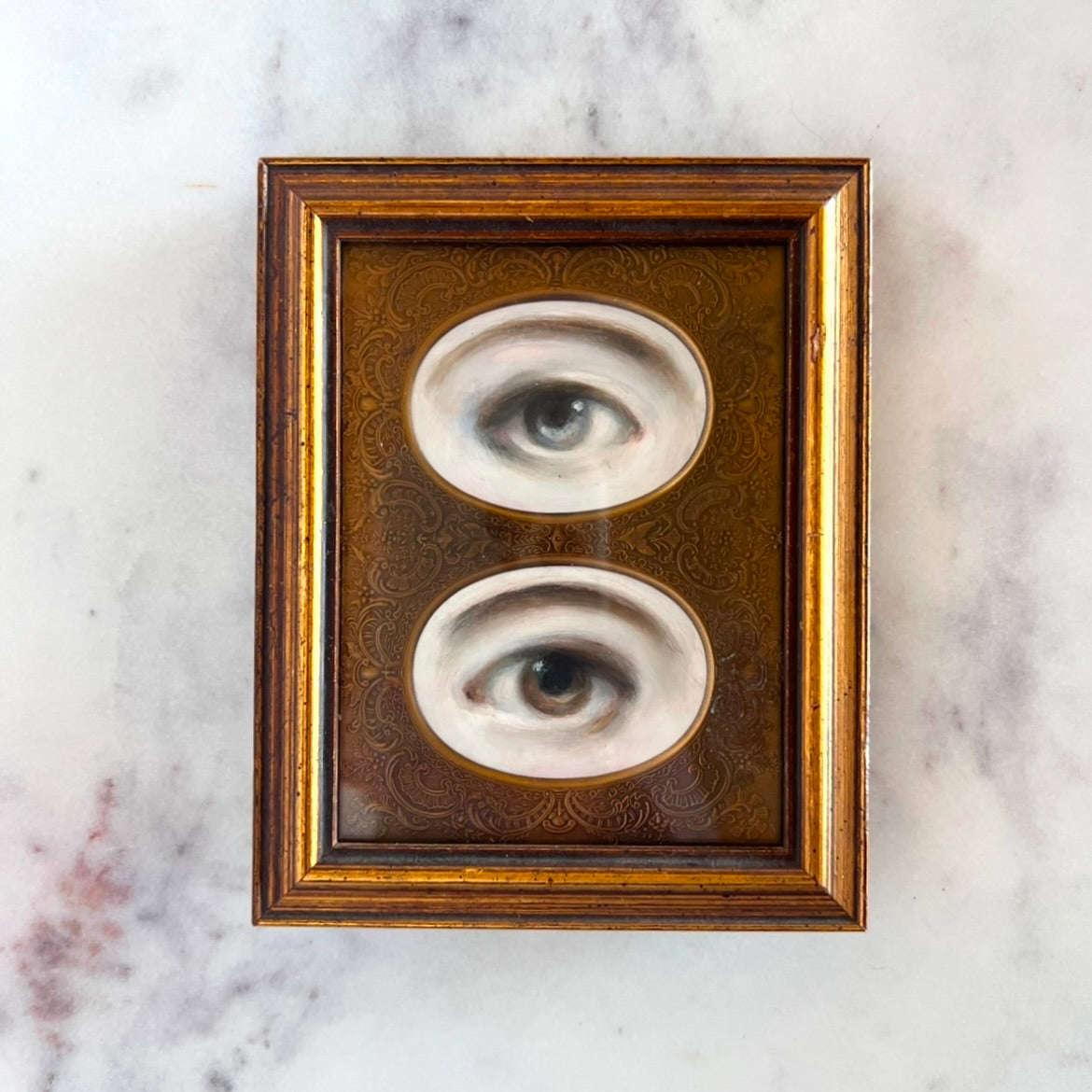 No. 2815 Lover's Eye Painting in a Double Gold Frame