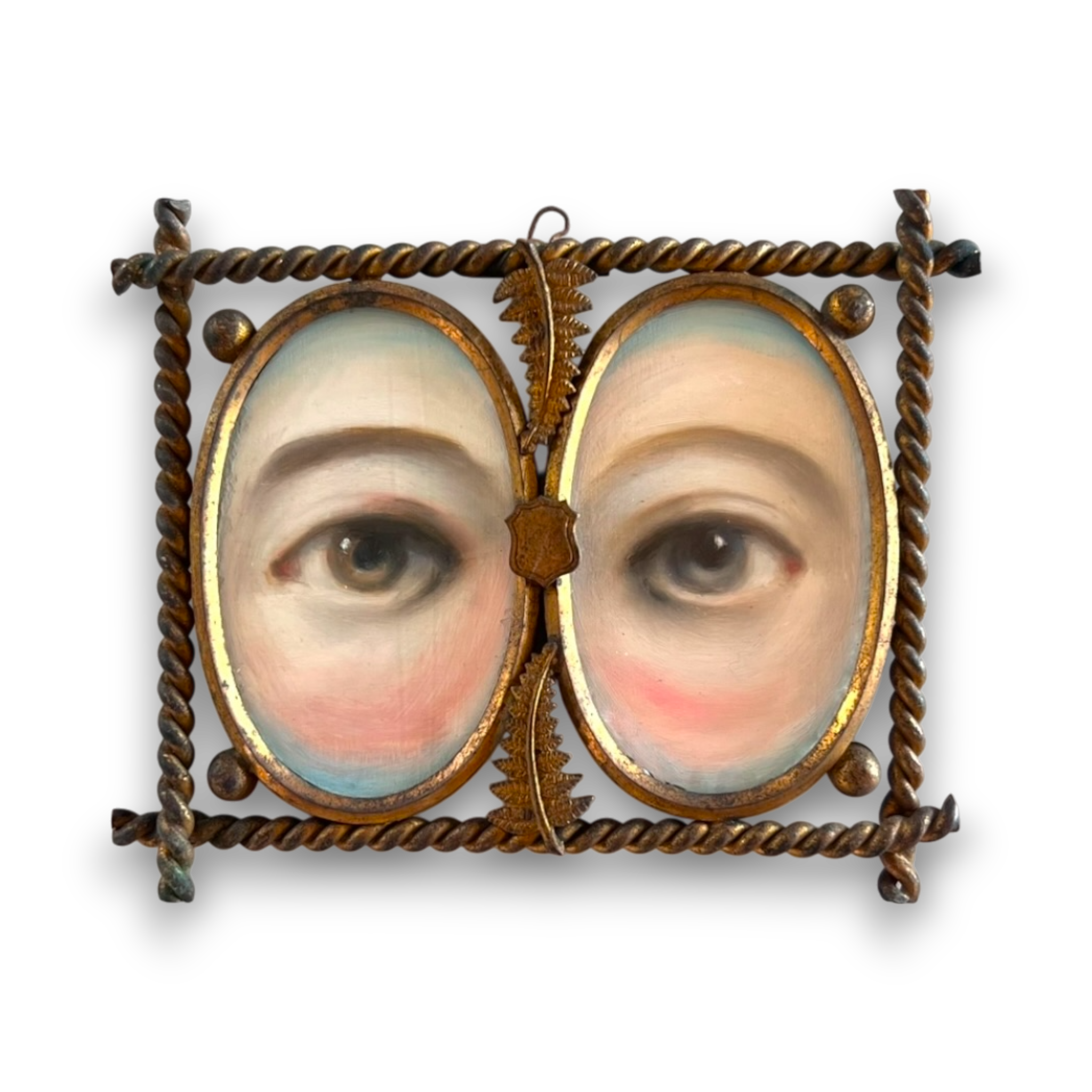 No. 2816 Lover's Eye Painting in a Double Victorian Frame