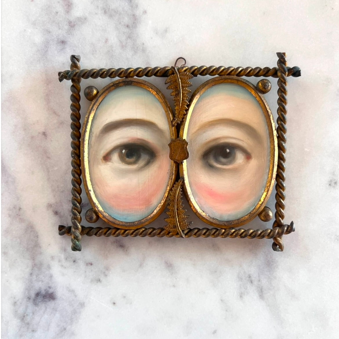 No. 2816 Lover's Eye Painting in a Double Victorian Frame