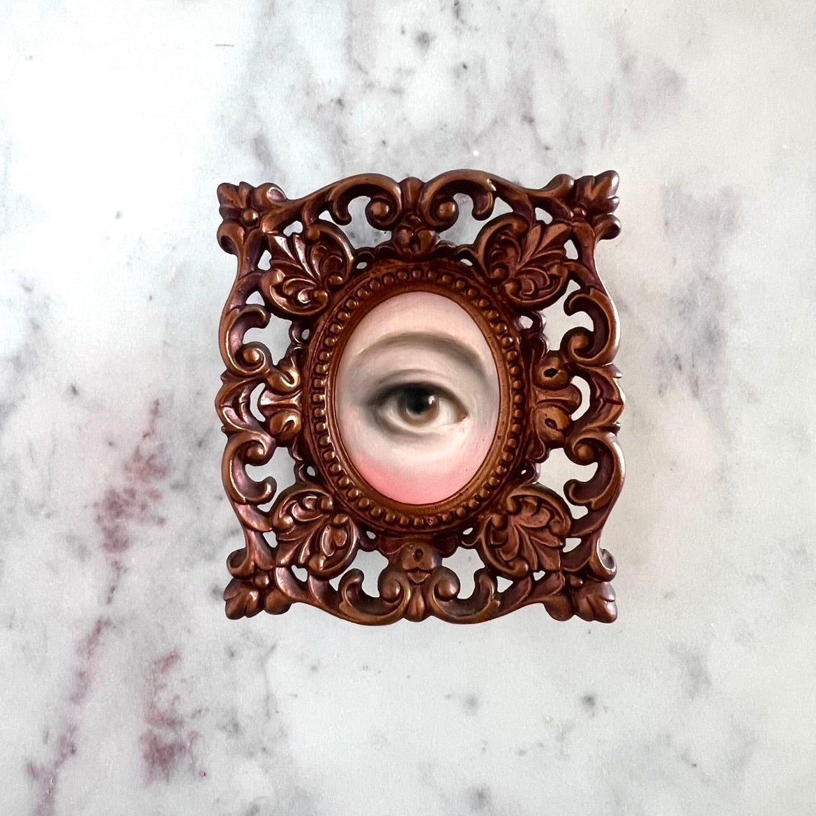 No. 2803 Lover's Eye Painting in a Bronzed Italian Frame