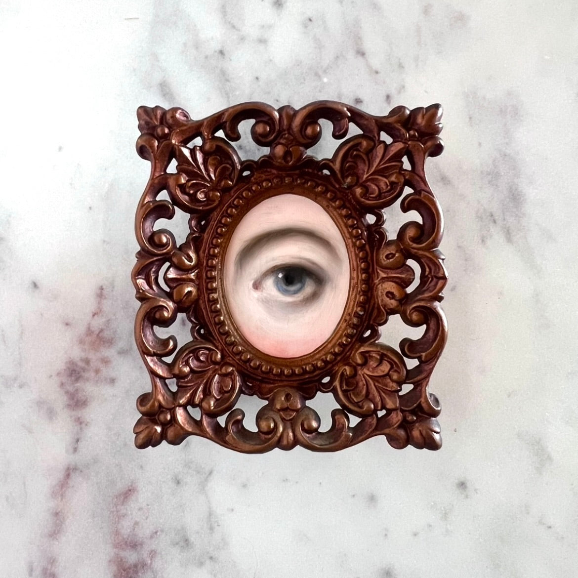 No. 2804 Lover's Eye Painting in a Bronzed Italian Frame
