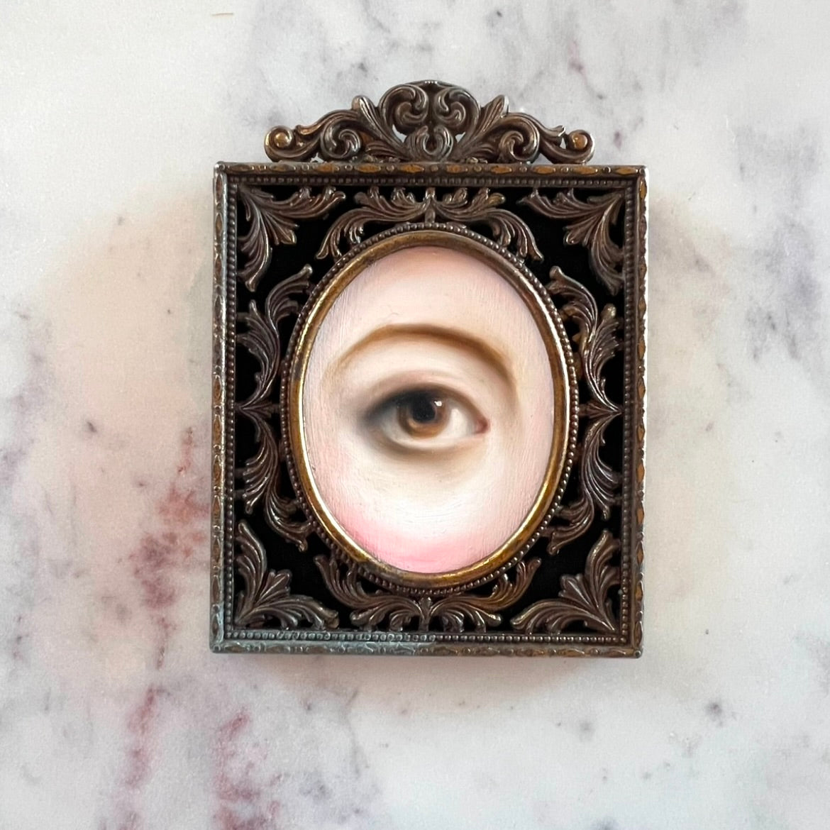 No. 2807 Lover's Eye Painting in an Ornate Italian Frame