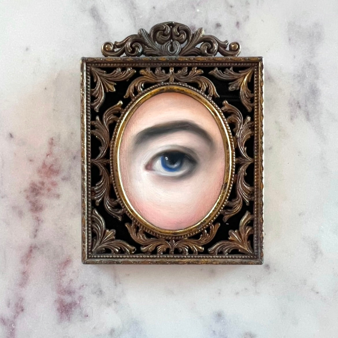 No. 2808 Lover's Eye Painting in an Ornate Italian Frame