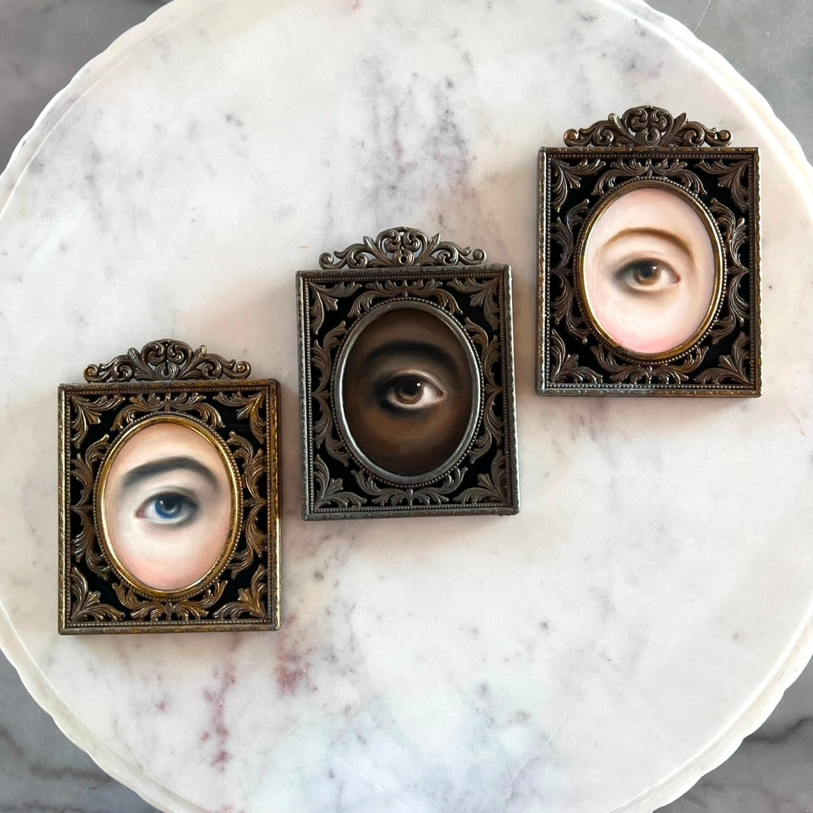 *** RESERVED*** No. 2809 Lover's Eye Painting in an Ornate Italian Frame
