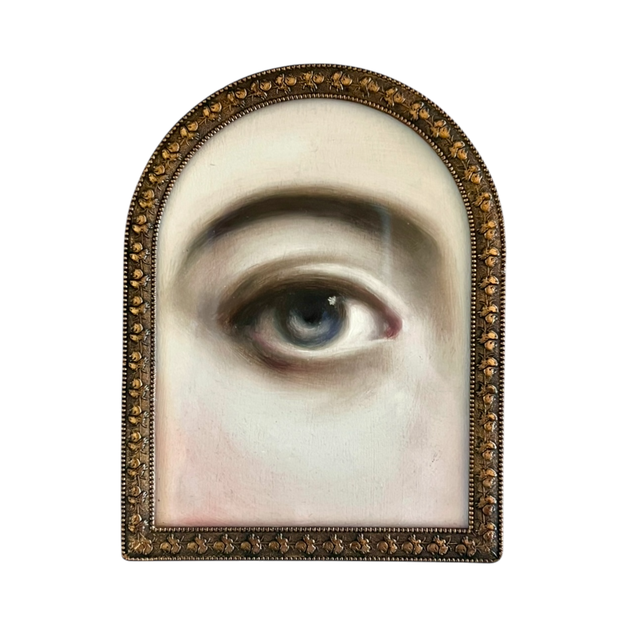 No. 2818 Lover's Eye Painting in an Arched Victorian Frame