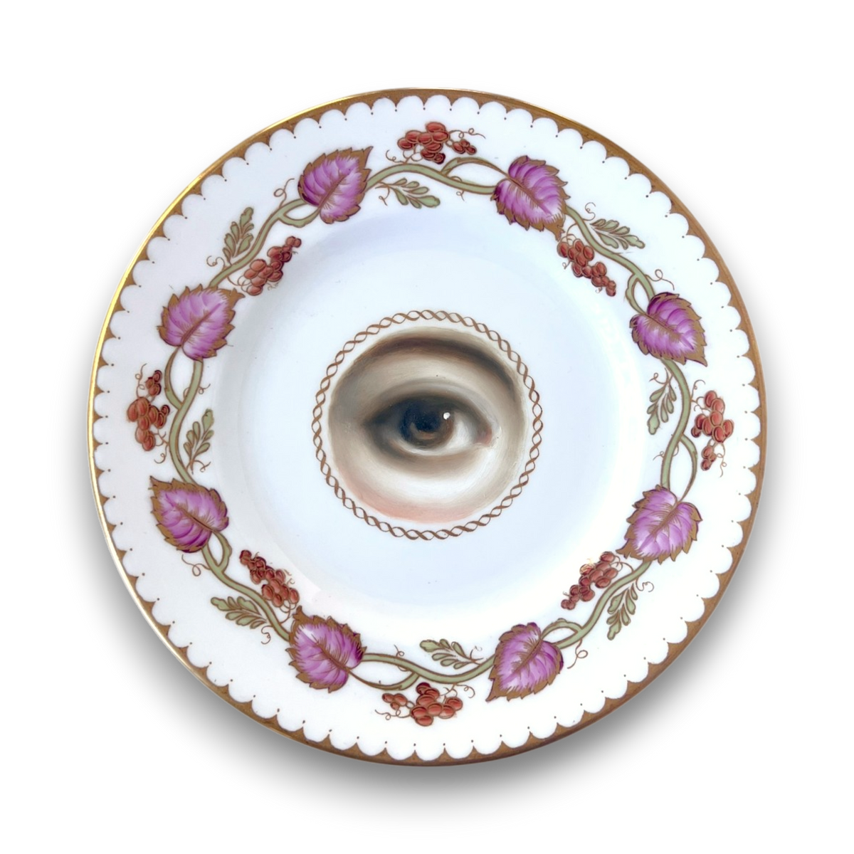 No. 3733 Lover's Eye Painting on a Royal Worcester Antique Plate