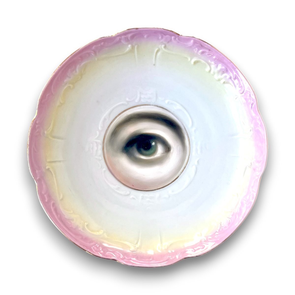 No. 3734 Lover's Eye Painting on an Antique German Porcelain Plate