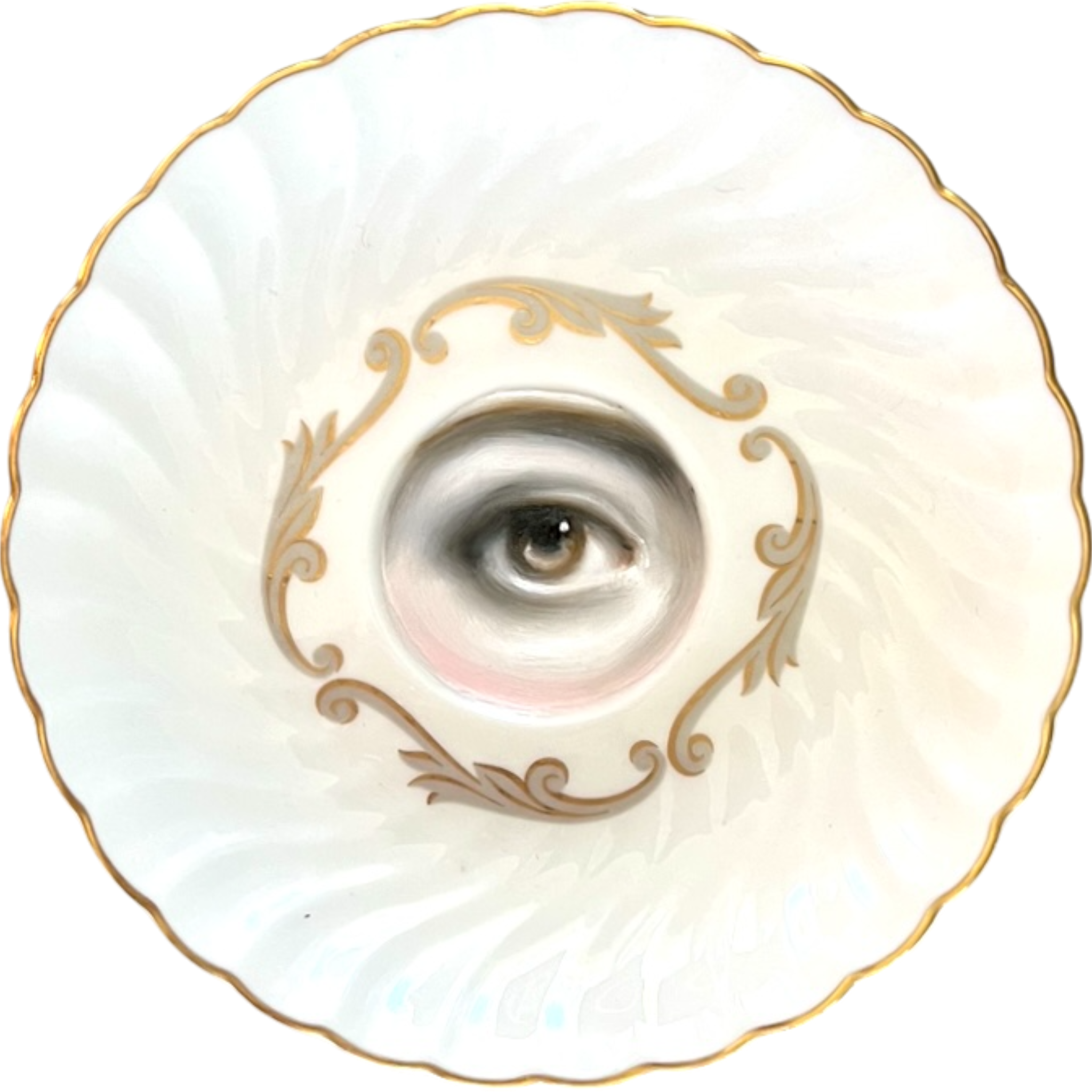 No. 2306 Lover's Eye Painting on a "Baroque" Pattern Plate