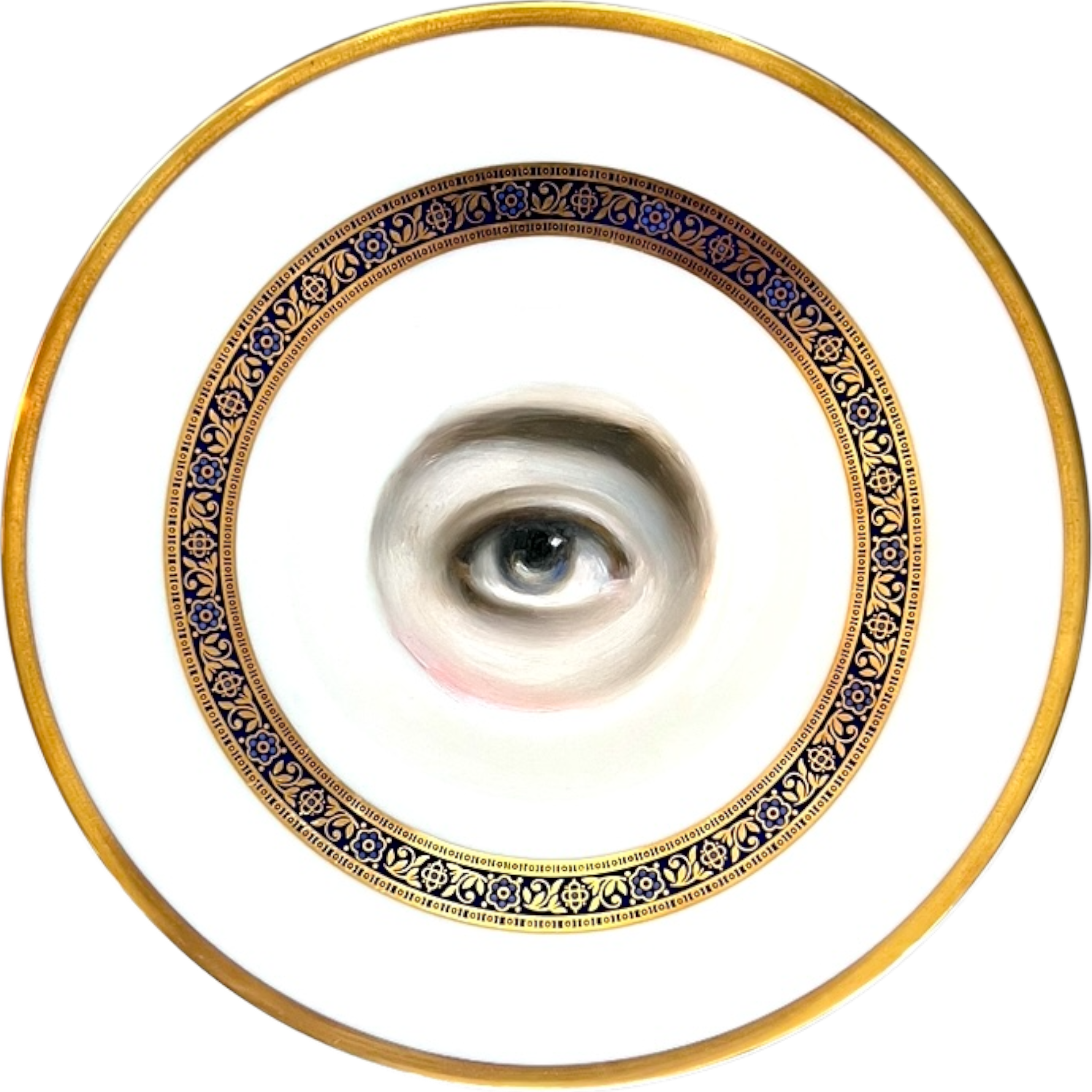 No. 2305 Lover's Eye Painting on an English Royal Doulton "Harlow" Plate