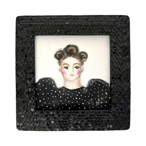 Storybook Portrait of a Lady in a Polka Dot Dress