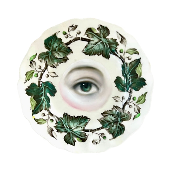 Lover's Eye Painting on an English Ivy Plate