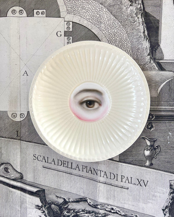 Lover's Eye Painting on a Wedgwood Neoclassical "Edme" Plate