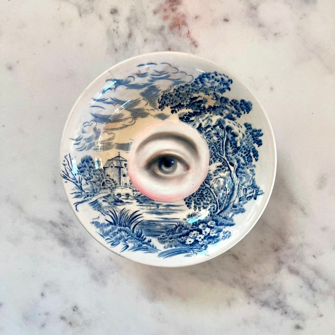 No. 2843 Lover's Eye Painting on a Wedgwood Countryside Plate