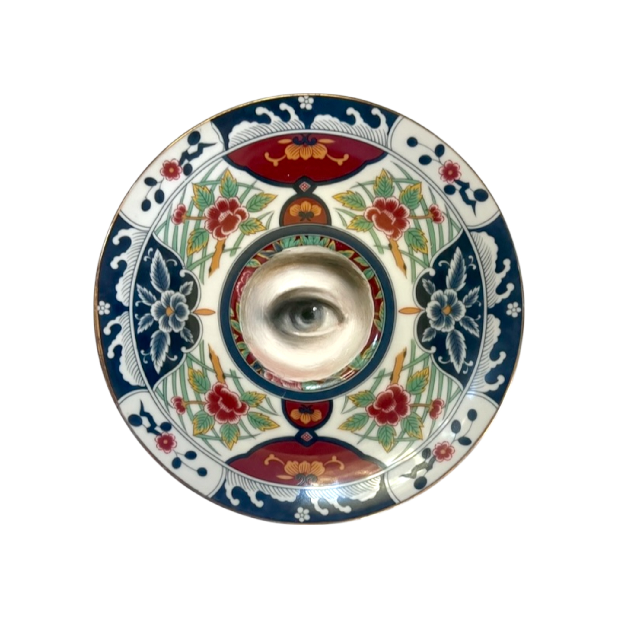 No. 2358 Lover's Eye Painting on a Gump's Imari Plate