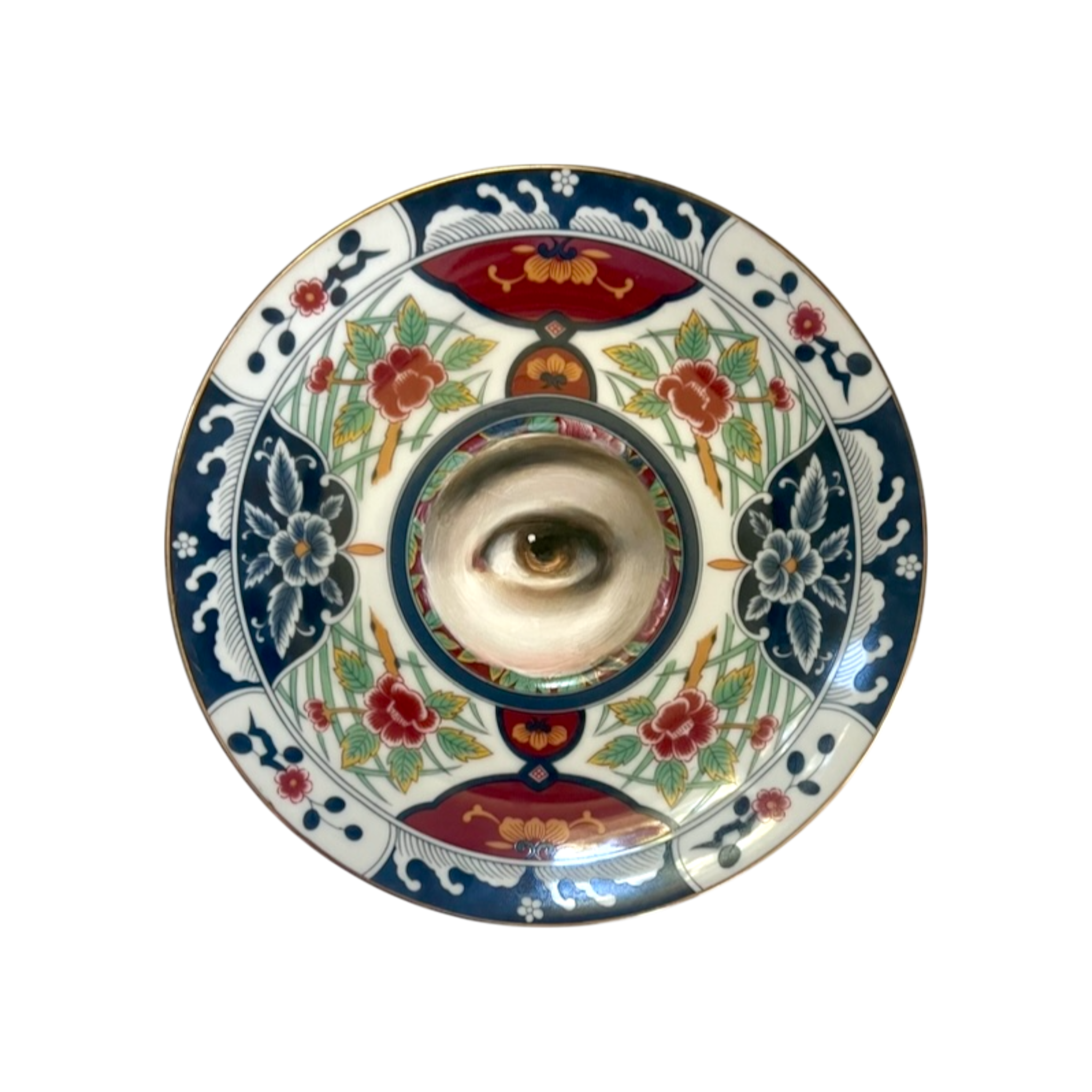 No. 2359 Lover's Eye Painting on a Gump's Imari Plate