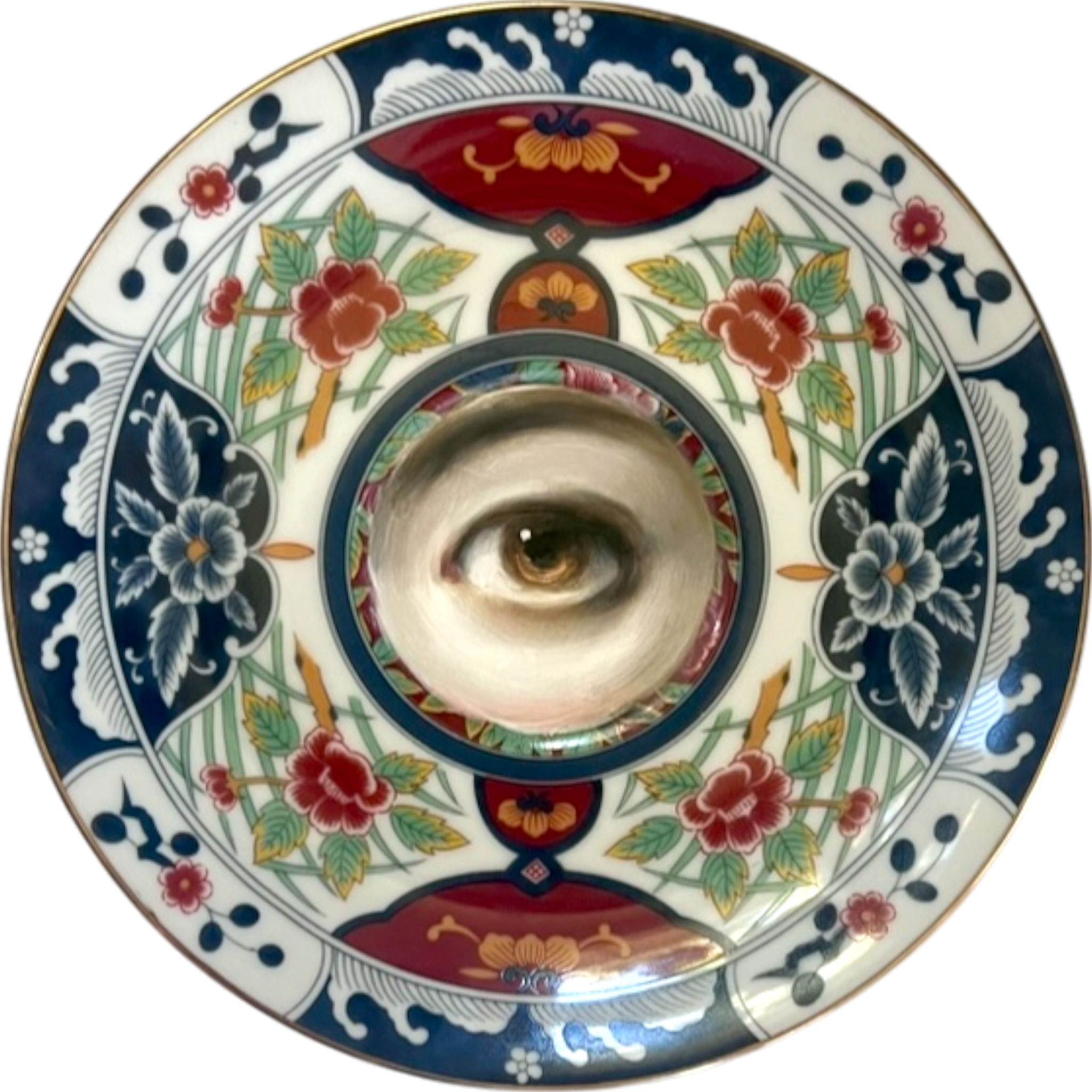 No. 2359 Lover's Eye Painting on a Gump's Imari Plate