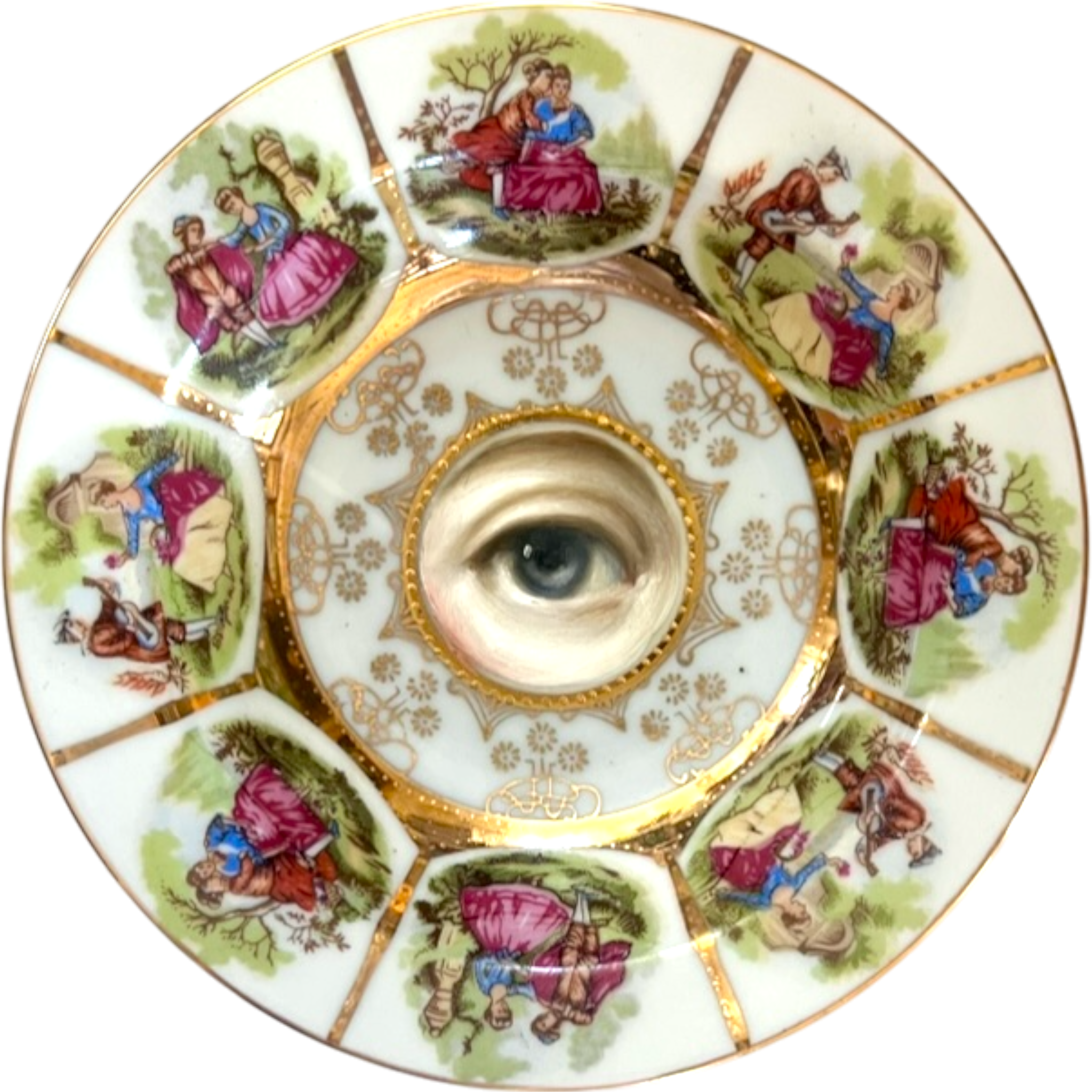 No. 2370 Lover's Eye Painting on a Courting Scene Plate