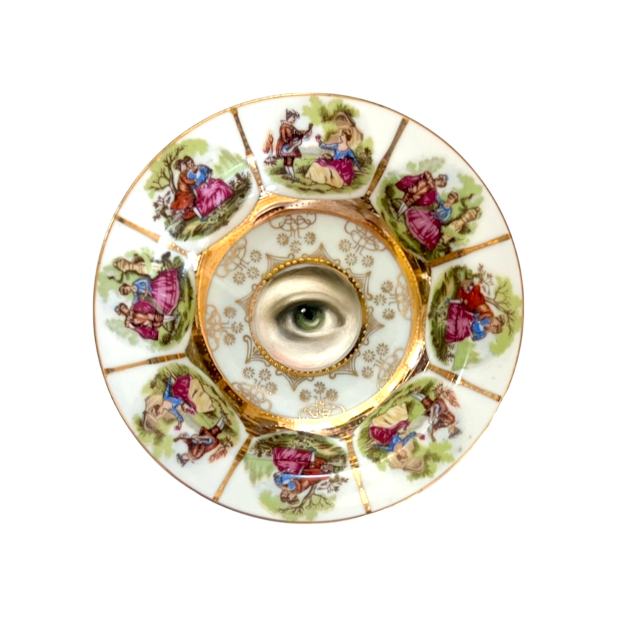 No. 2371 Lover's Eye Painting on a Courting Scene Plate