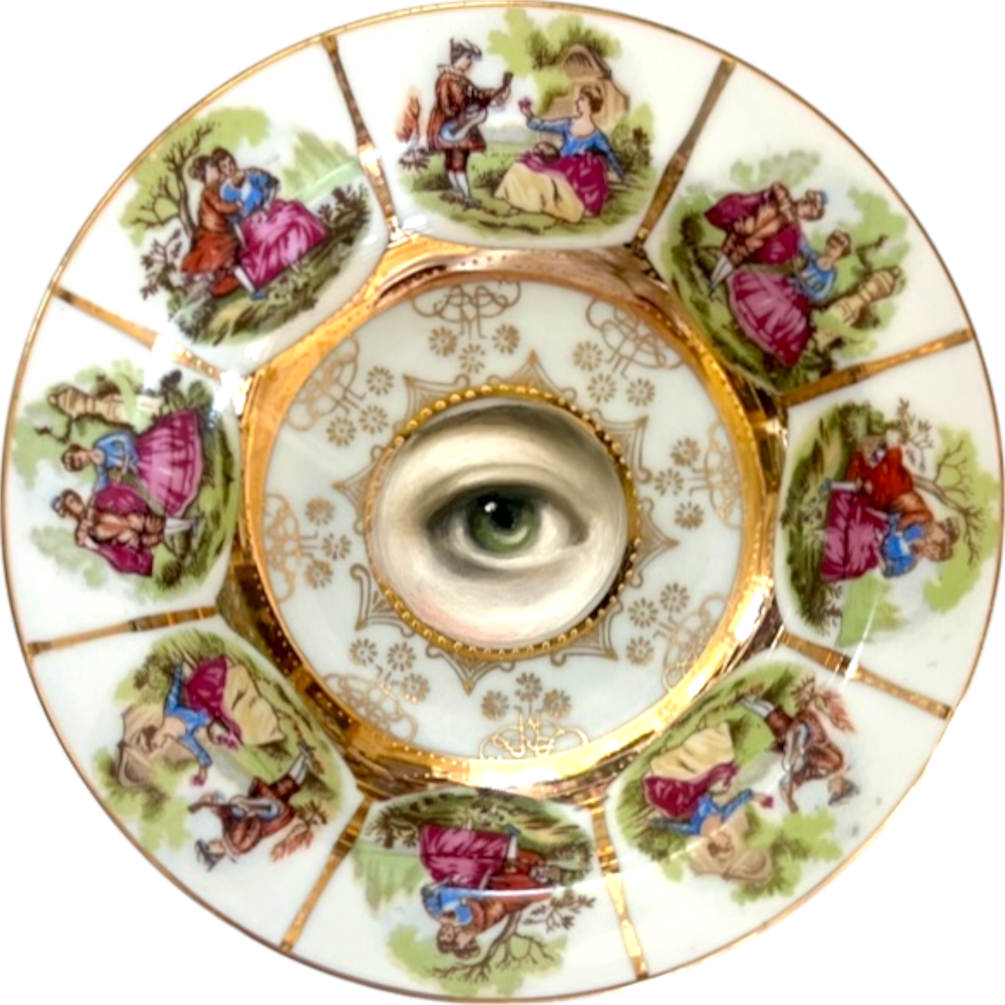 No. 2371 Lover's Eye Painting on a Courting Scene Plate