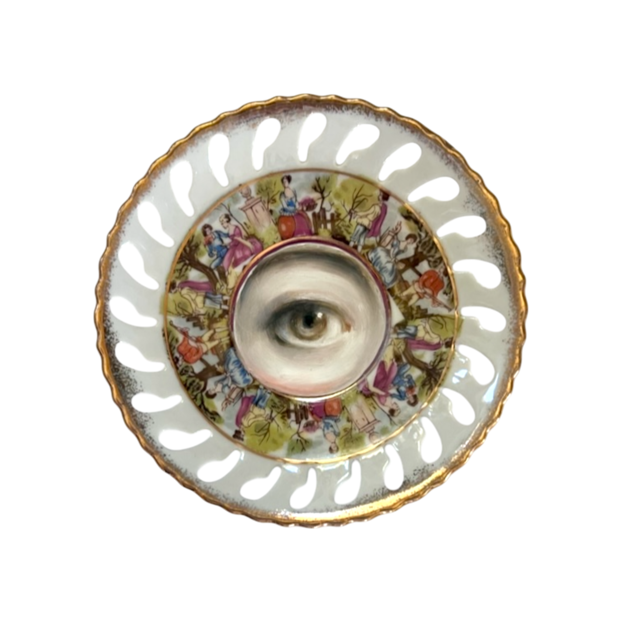 No. 2369 Lover's Eye Painting on a Courting Scene Plate