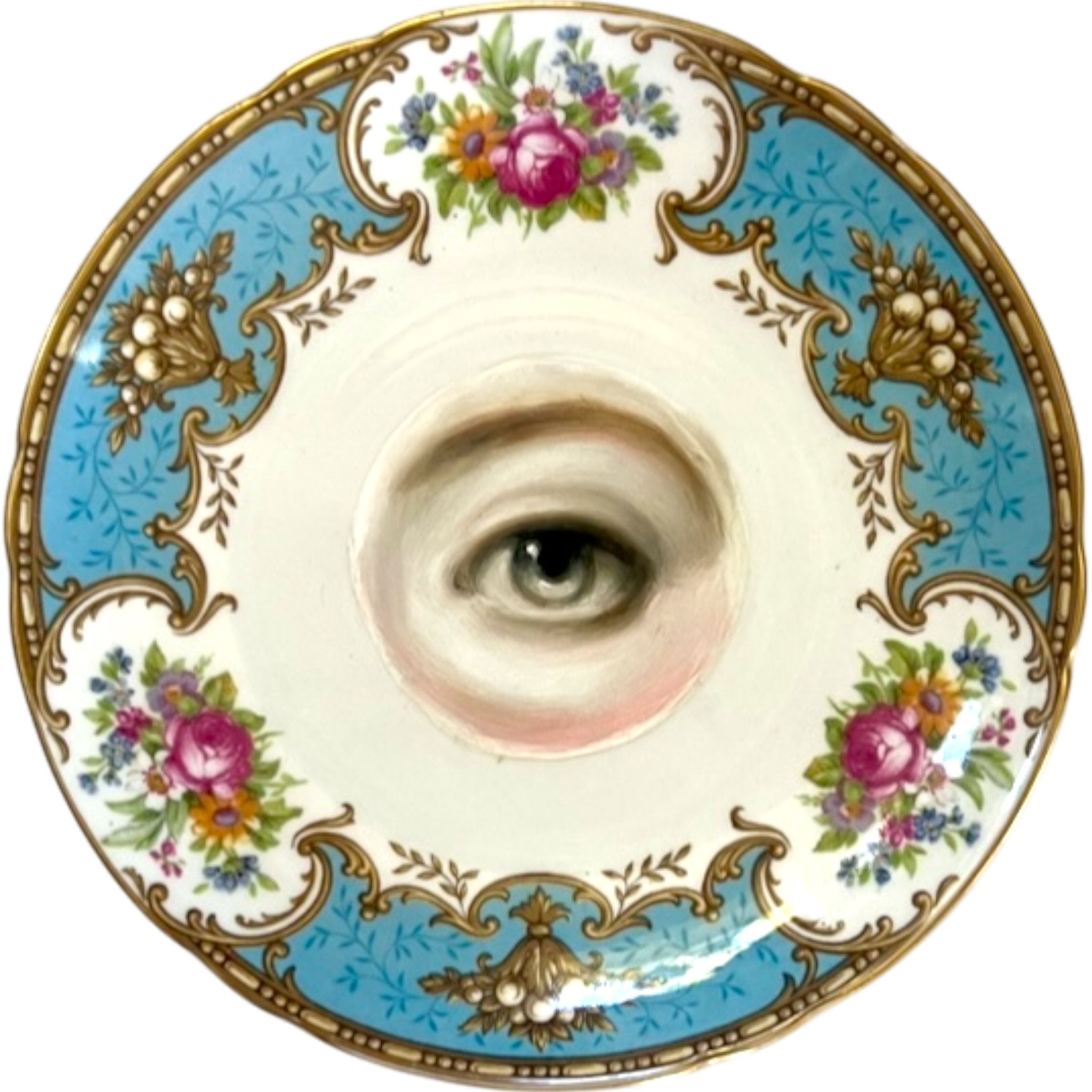 No. 2363 Lover's Eye Painting on a "Duchess" Pattern Plate