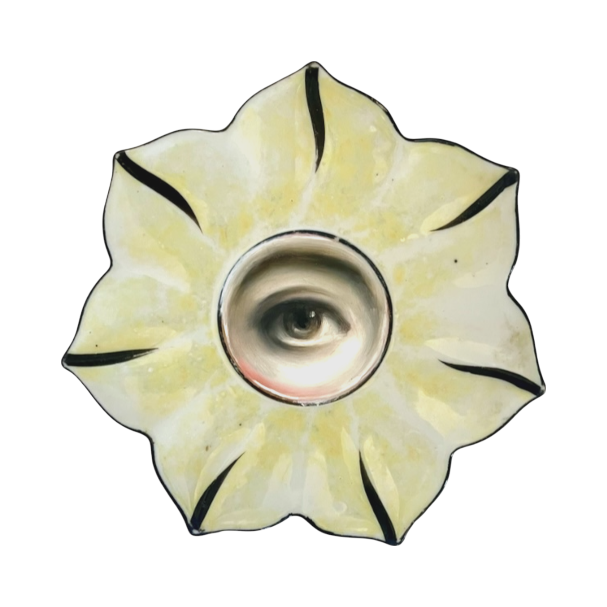 No. 2364 Lover's Eye Painting on a Daffodil Plate