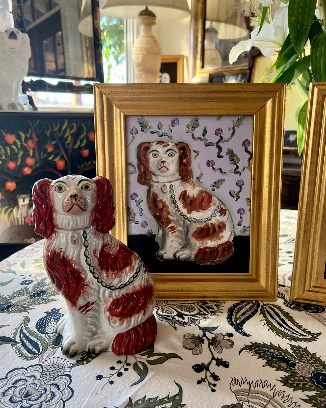 Crispin & Catherine the Red and White Staffordshire Spaniels Portraits