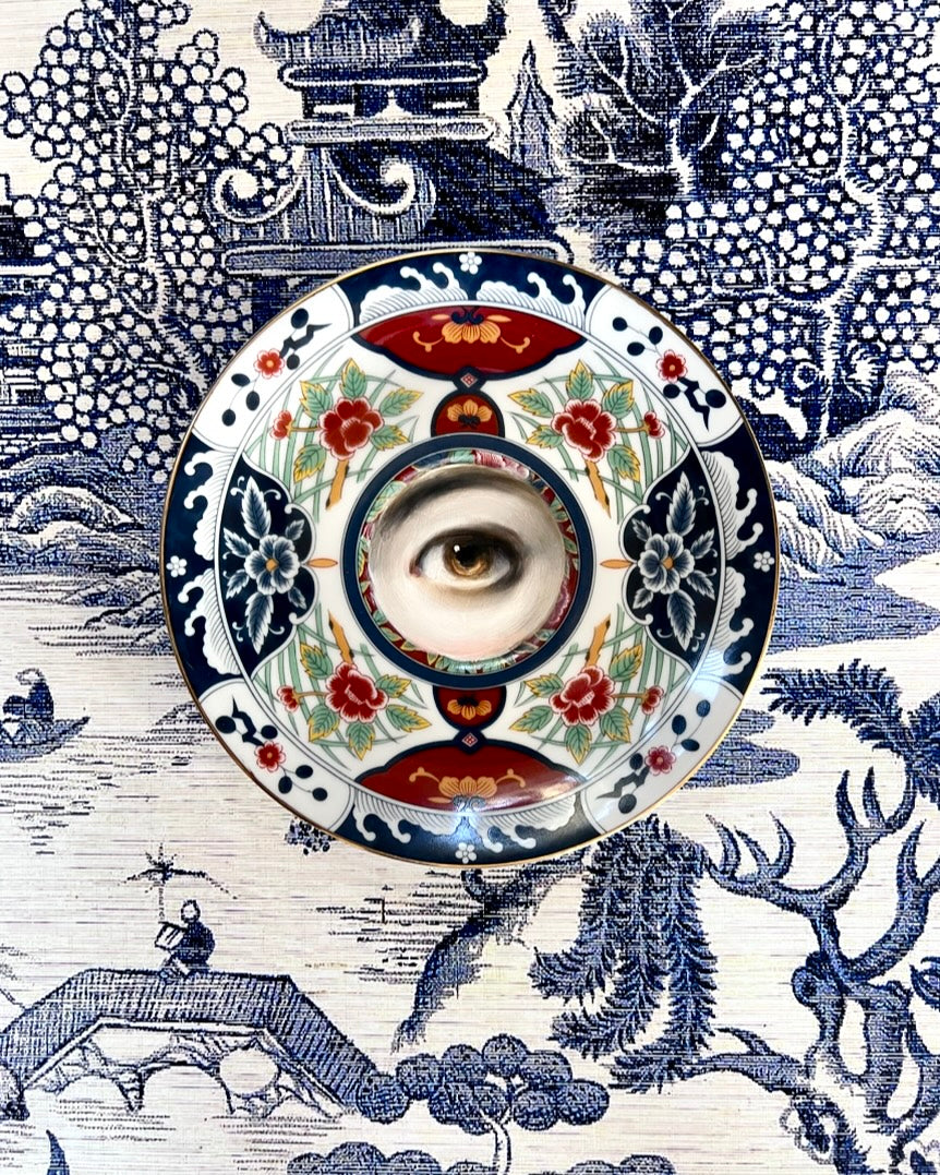 No. 2359 Lover's Eye Painting on a Gump's Imari Plate