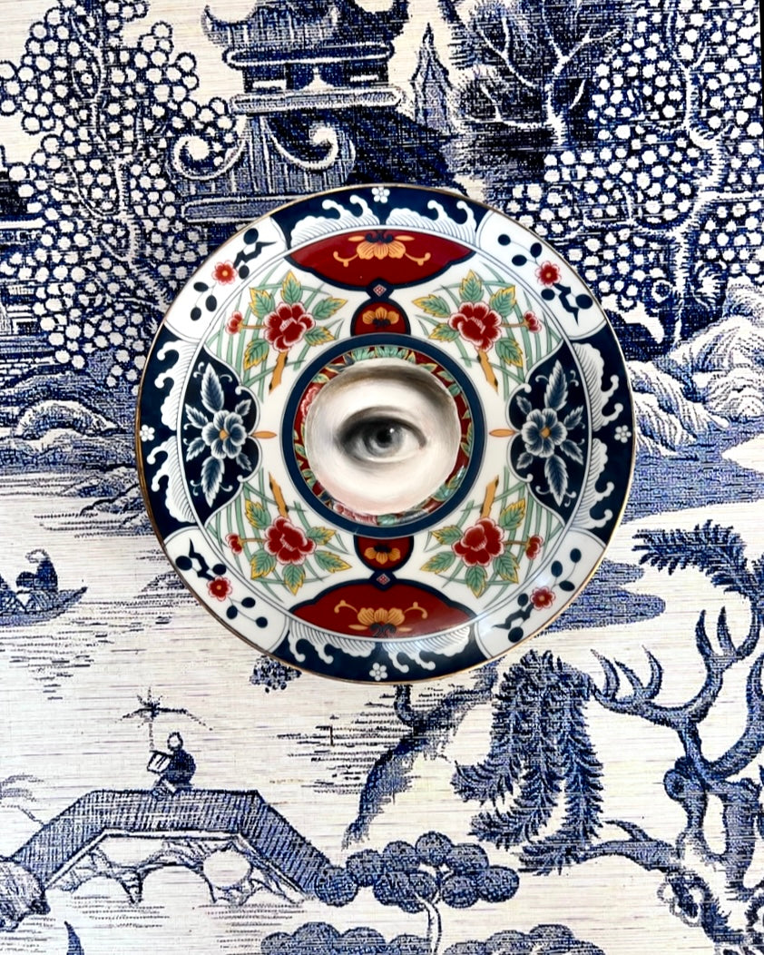 No. 2358 Lover's Eye Painting on a Gump's Imari Plate