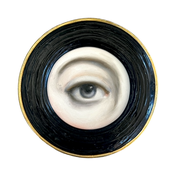 New! - Lover's Eye Painting in a Round Black Frame