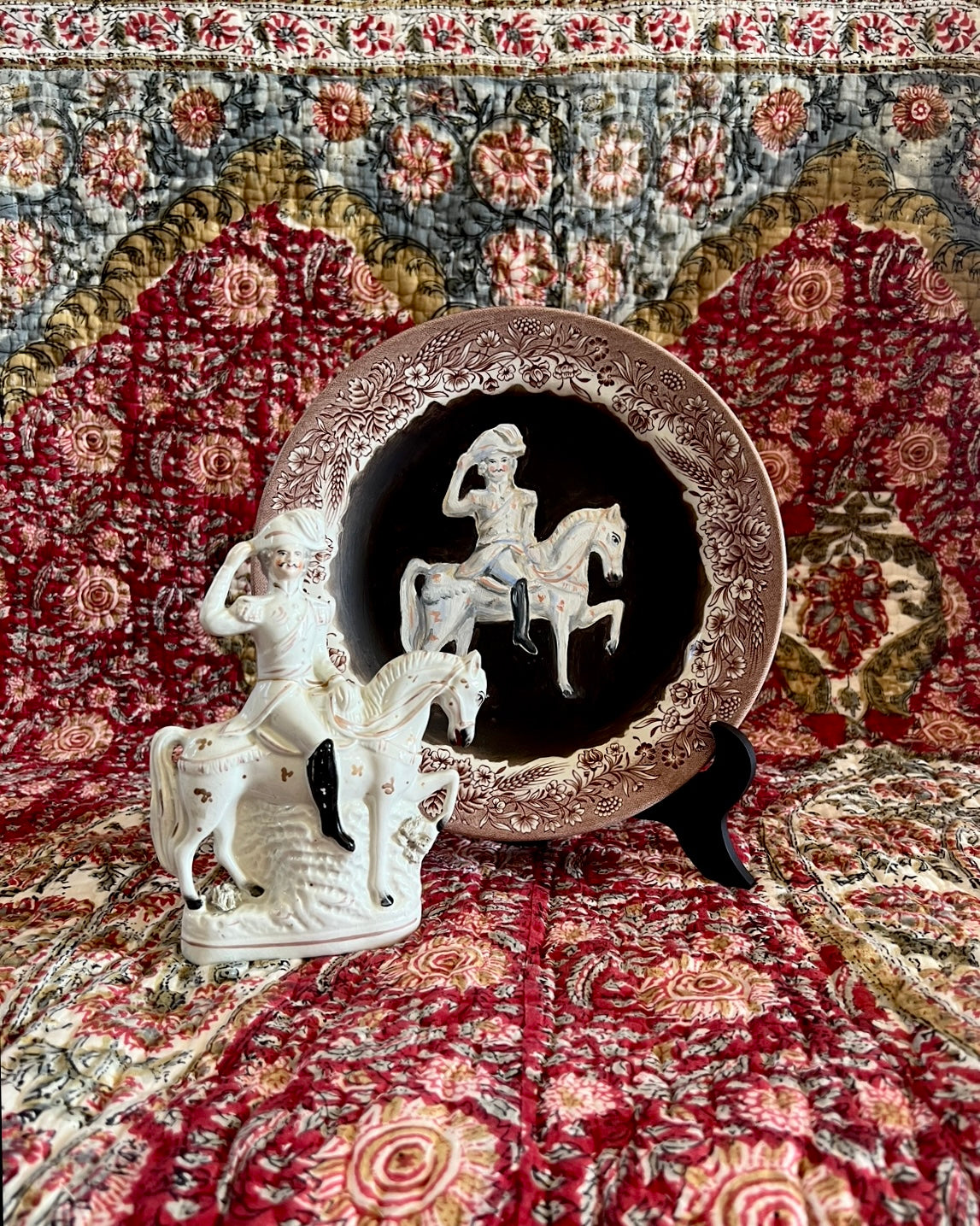 No. 1008 Staffordshire Equestrian on a White Horse and their Portrait