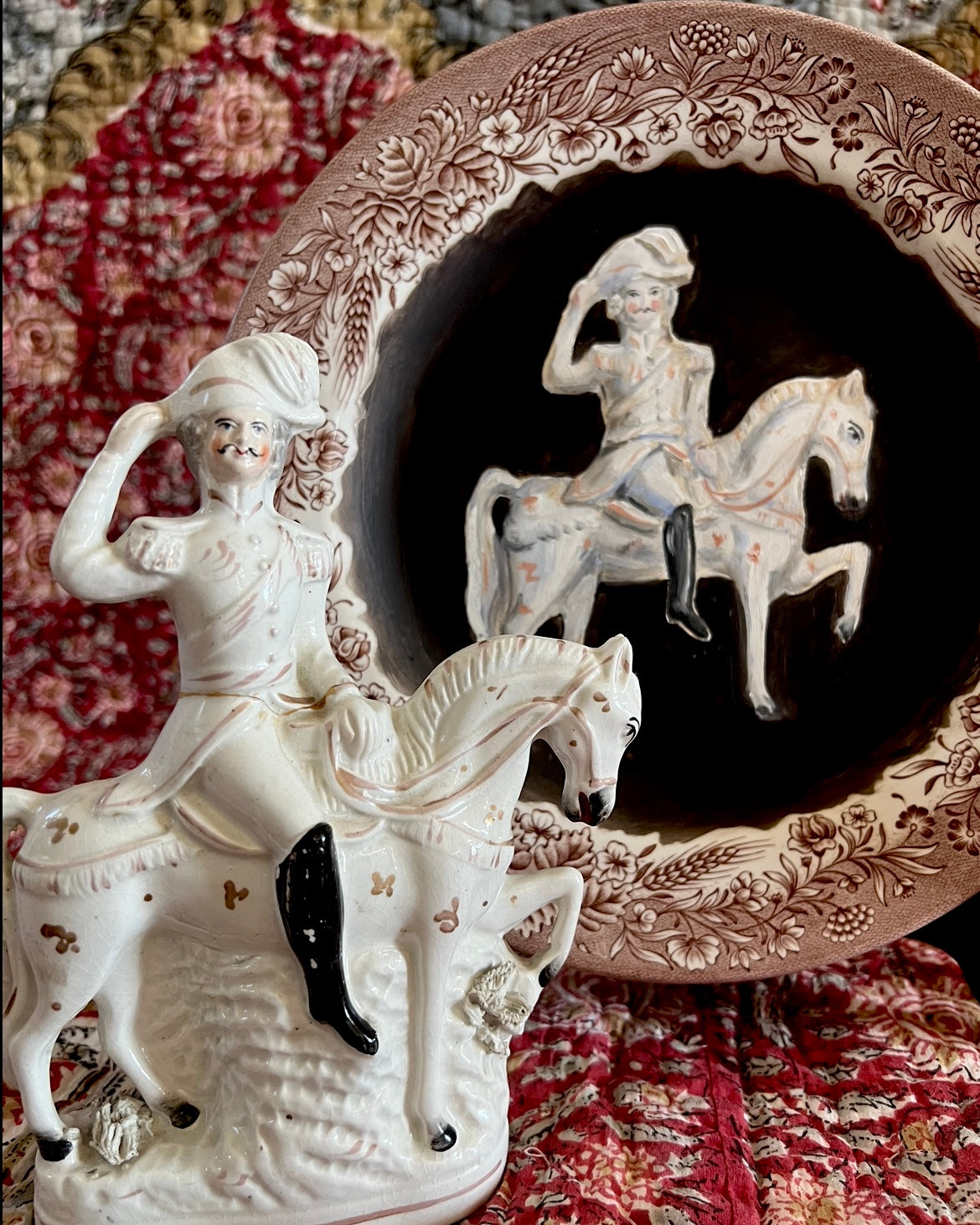 No. 1008 Staffordshire Equestrian on a White Horse and their Portrait