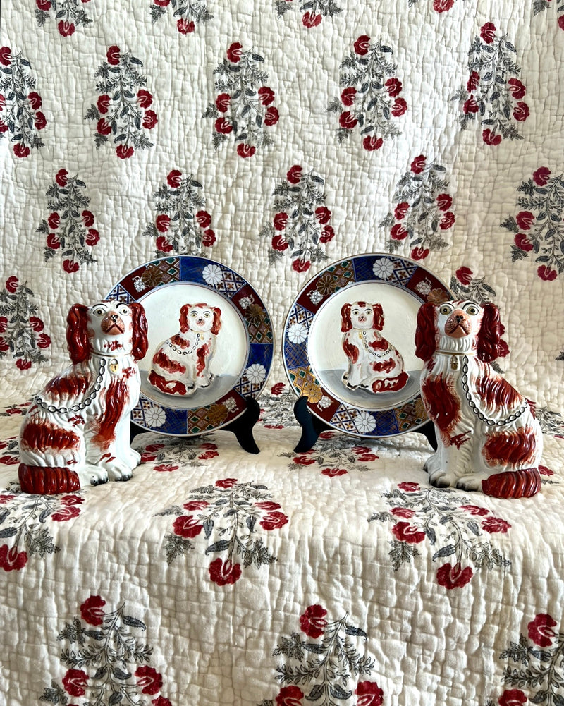 Bernadette & Bernard the Red and White Staffordshire Spaniels Portraits