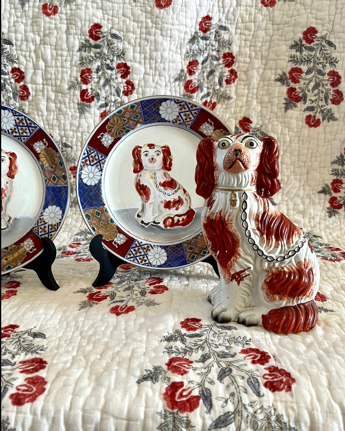 Bernadette & Bernard the Red and White Staffordshire Spaniels Portraits
