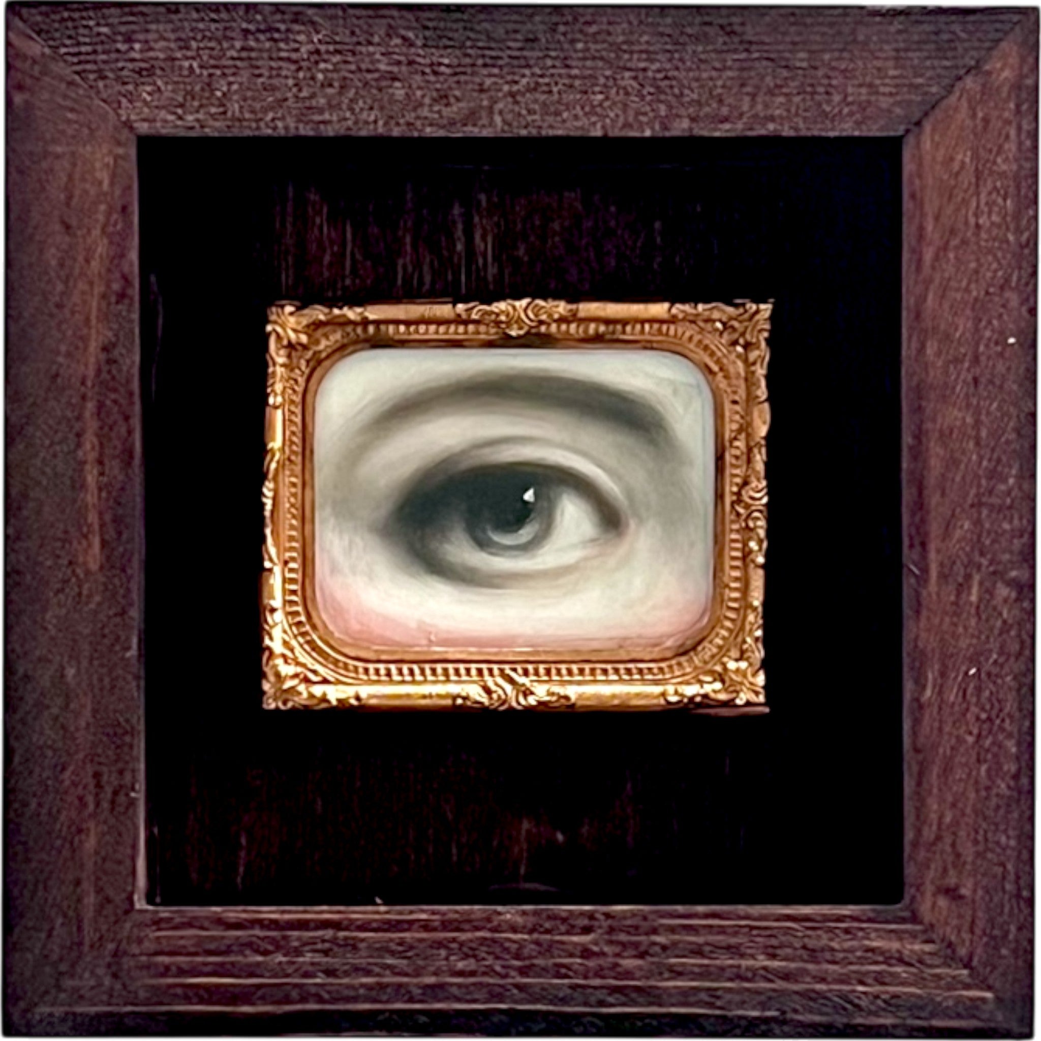 No. 2401 Lover's Eye Painting in an Antique Daguerreotype Frame (5")