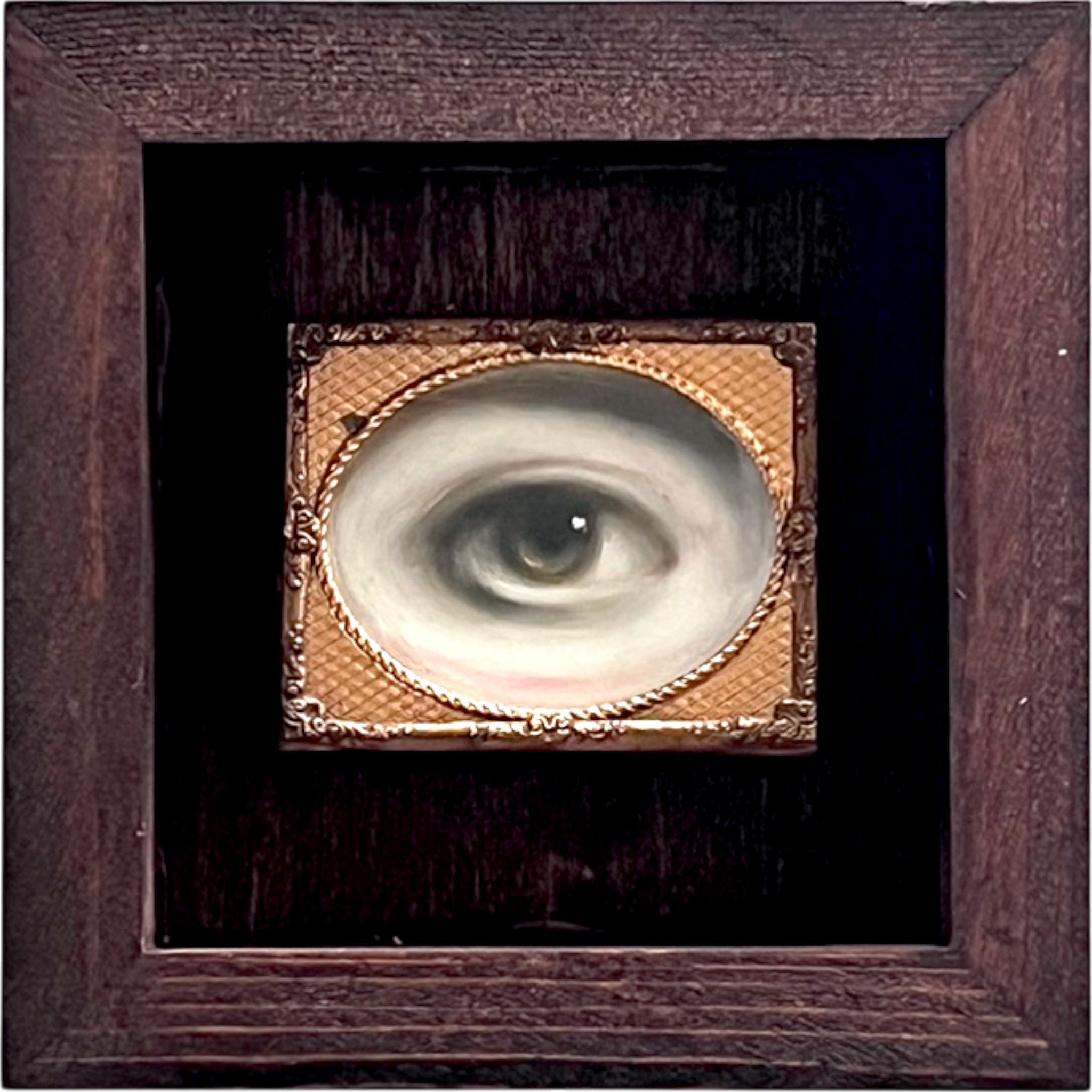 No. 2396 Lover's Eye Painting in an Antique Daguerreotype Frame (5")