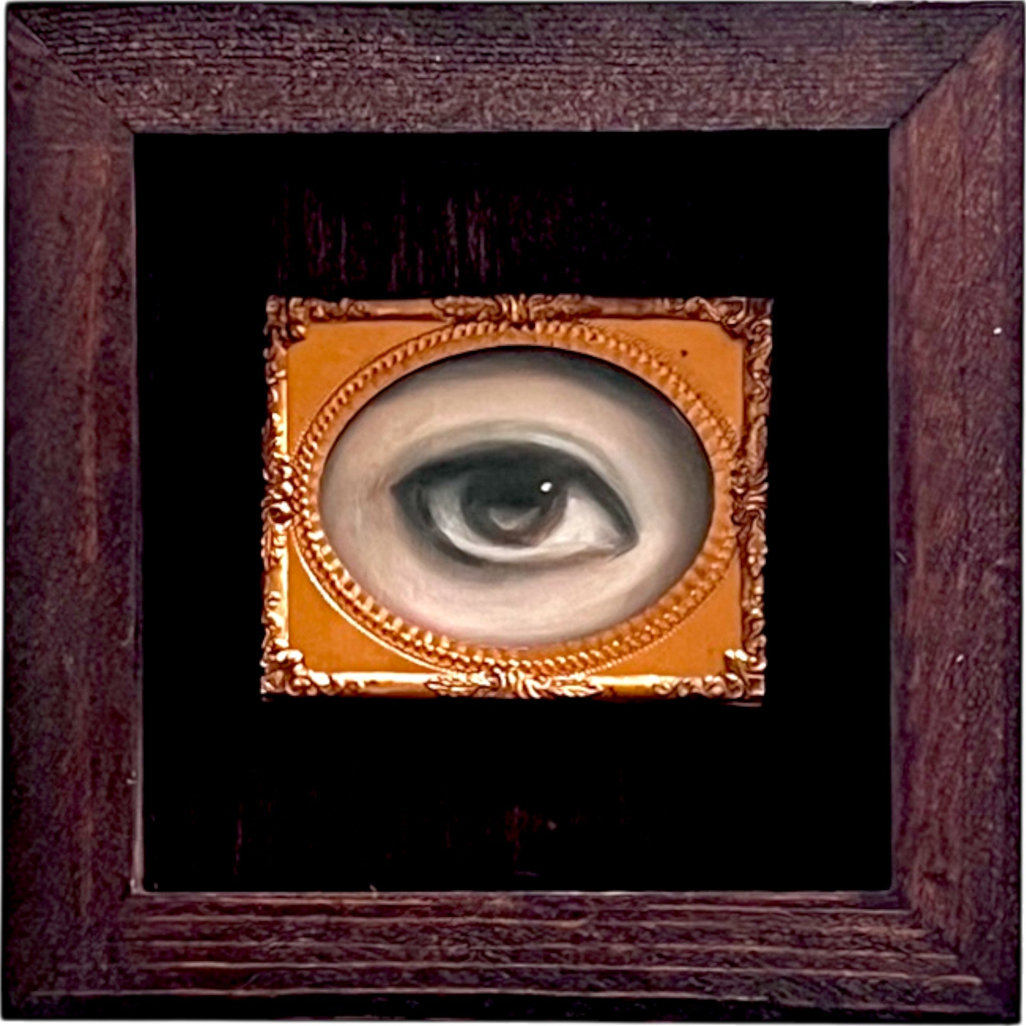 No. 2397 Lover's Eye Painting in an Antique Daguerreotype Frame (5")