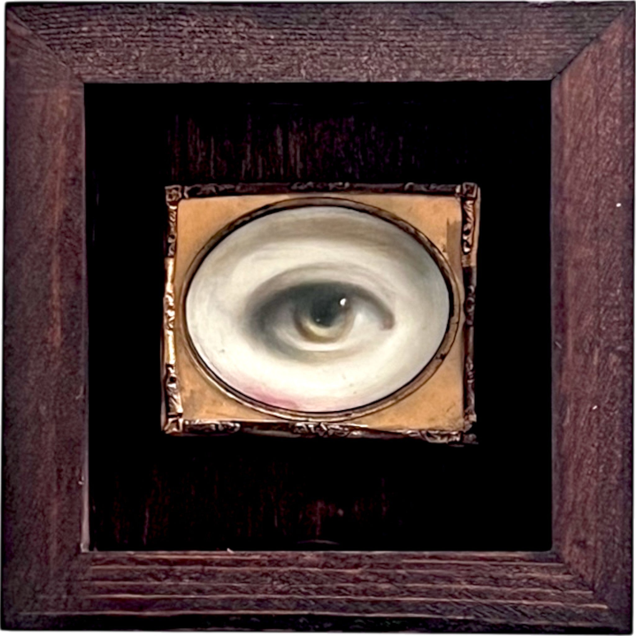 No. 2394 Lover's Eye Painting in an Antique Daguerreotype Frame (5")