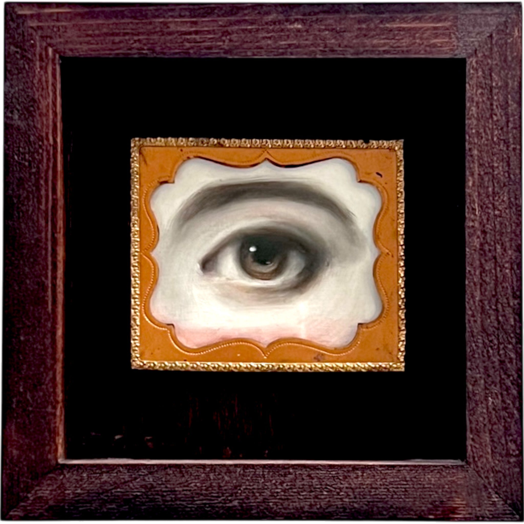 No. 2388 Lover's Eye Painting in an Antique Daguerreotype Frame (6")